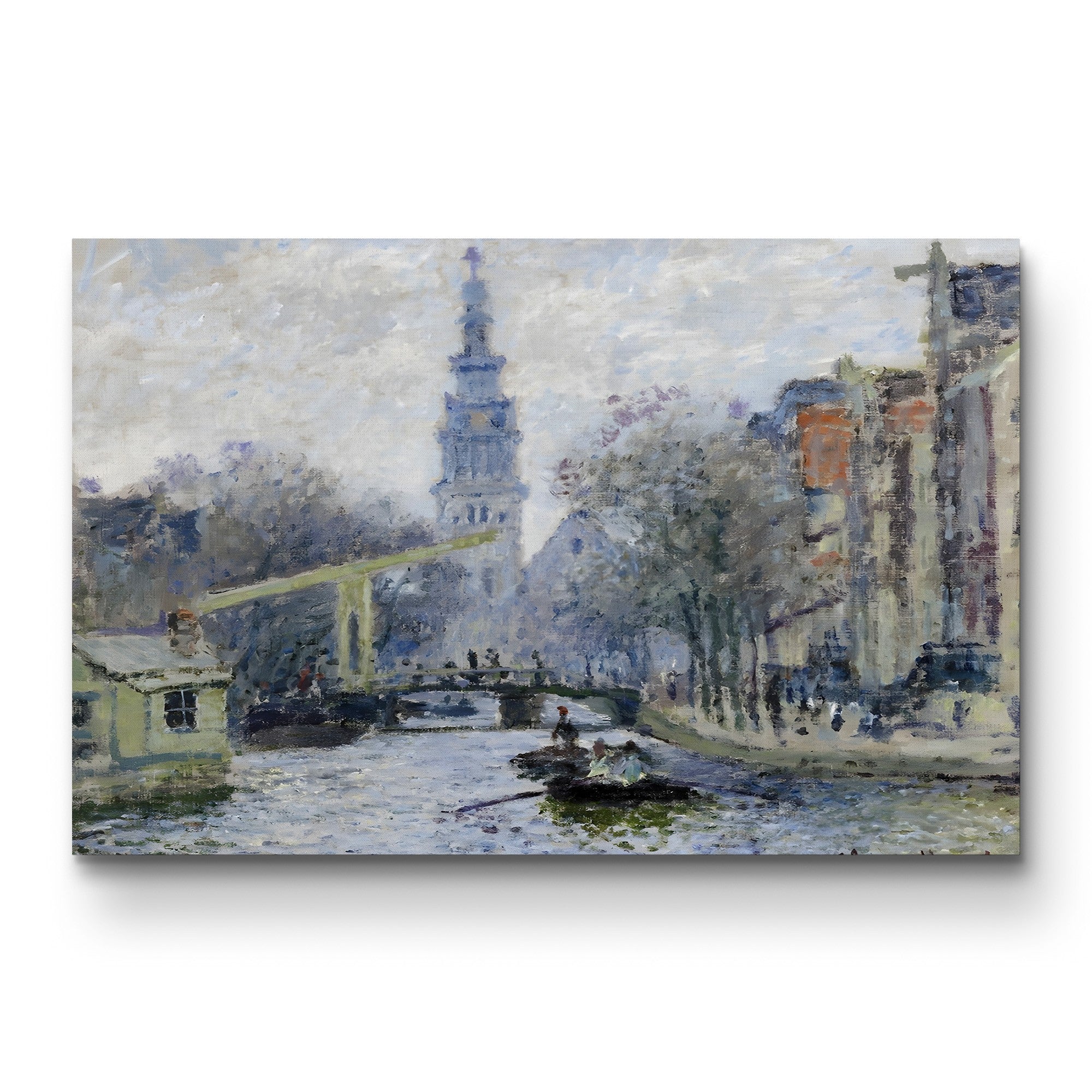 Canal à Amsterdam, 1874 – Claude Monet Wall Art | Early Impressionist Dutch Canalside Canvas Print