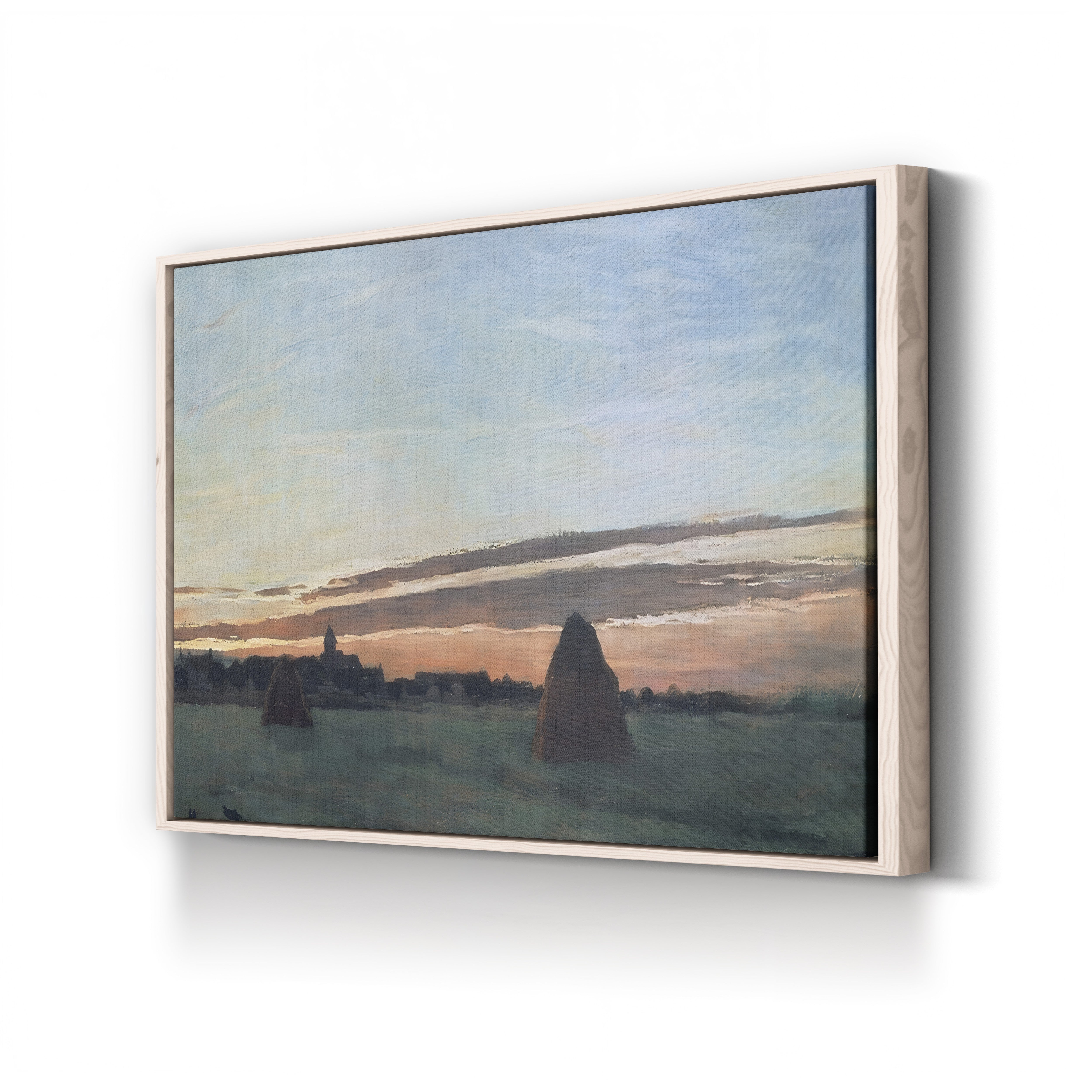 Haystacks at Chailly, 1865 – Claude Monet Wall Art | Early Impressionist Landscape Canvas Print