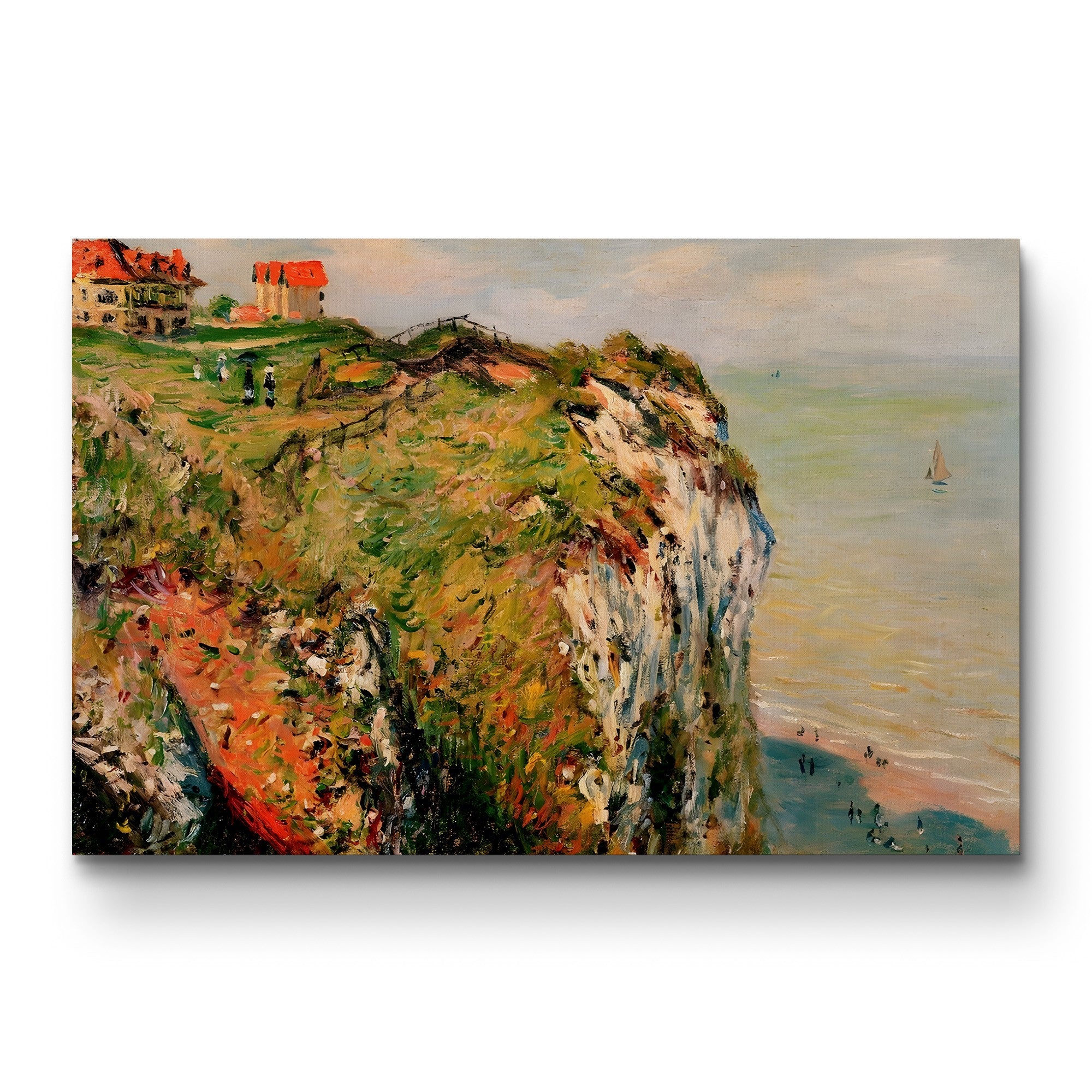 Cliff at Dieppe, 1882 – Claude Monet Wall Art | Impressionist Norman Coastal Canvas Print