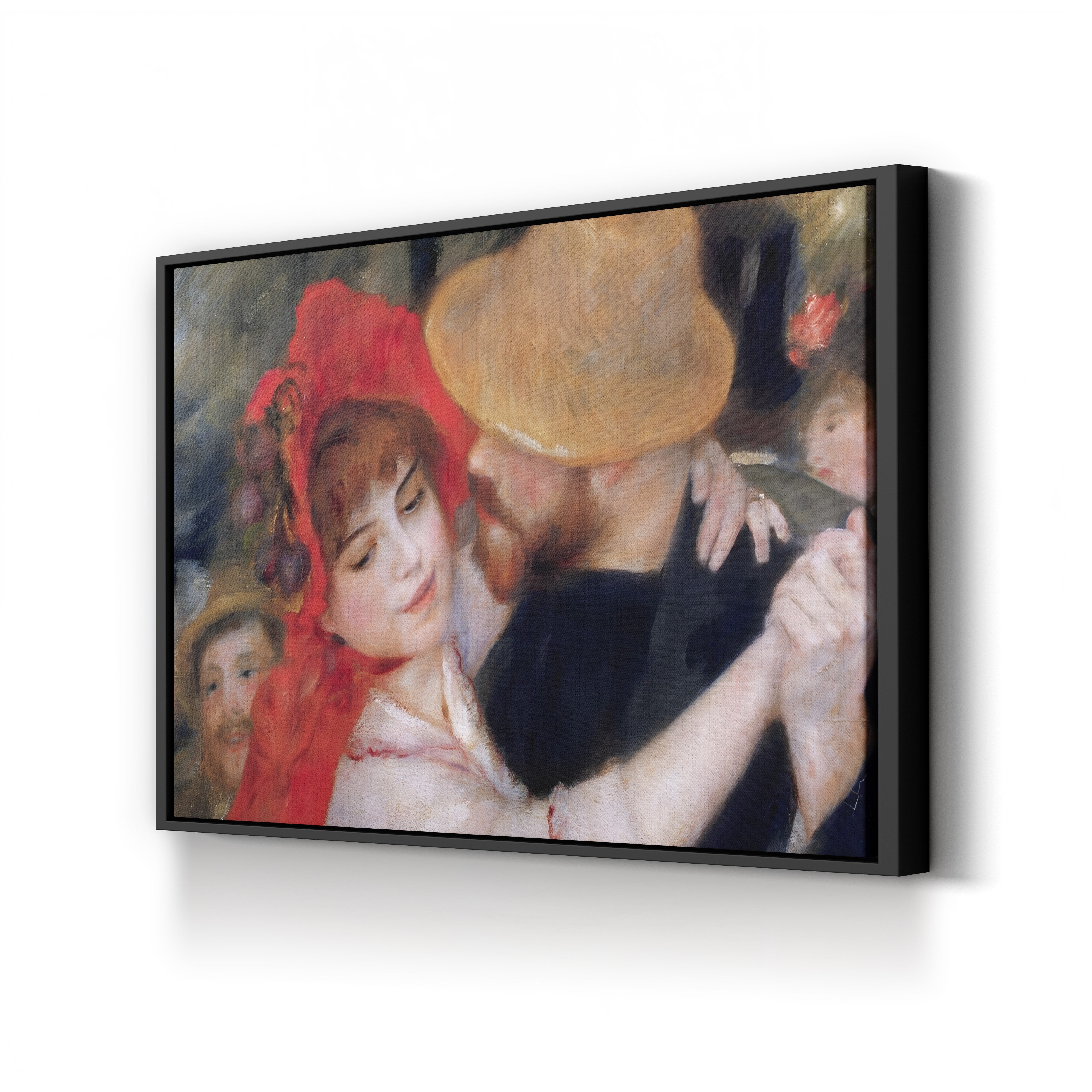 Detail of Dancing Couple from Le Bal à Bougival – Pierre-Auguste Renoir Wall Art | Impressionist Dance Canvas Print
