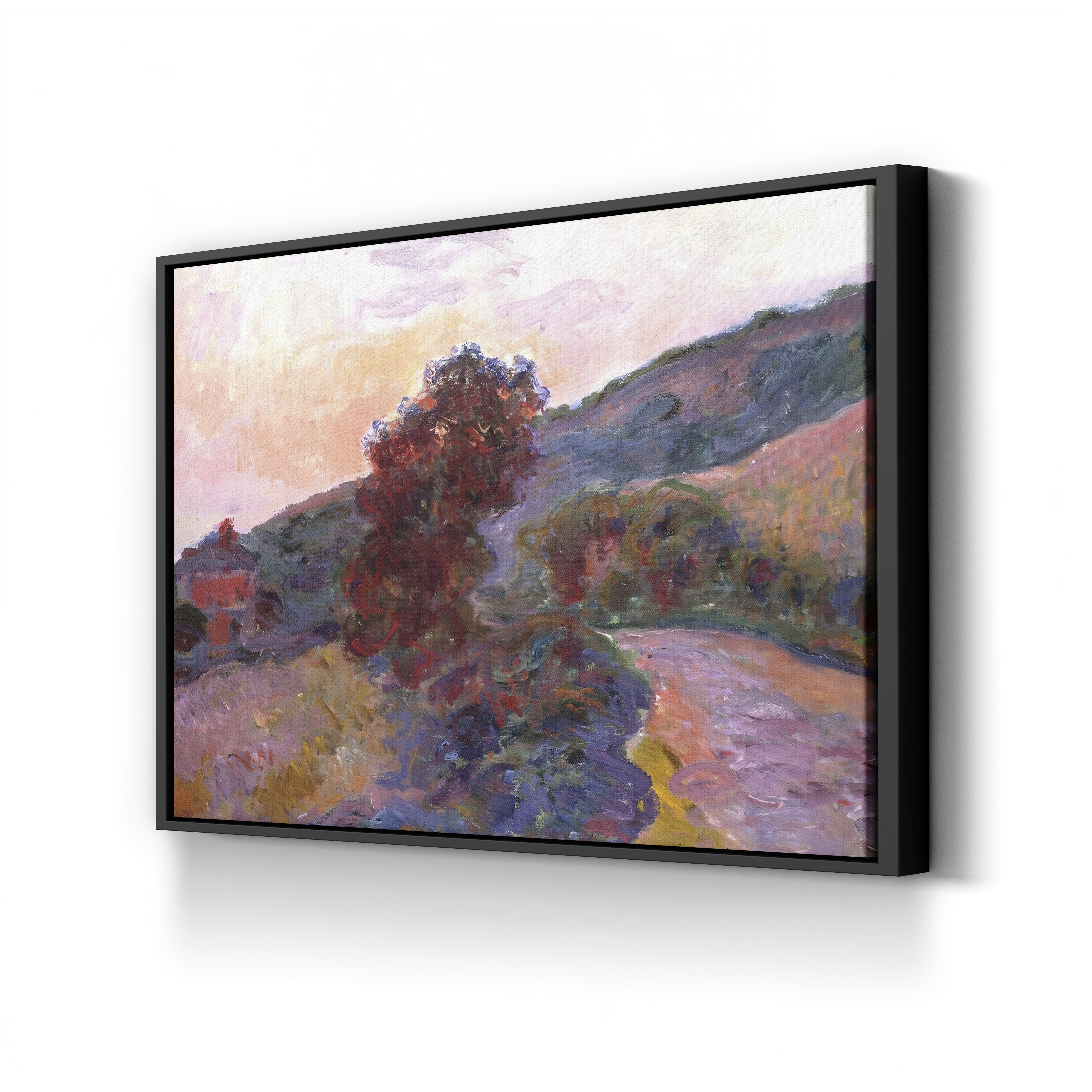 Coucher de Soleil à Giverny, 1886 – Claude Monet Wall Art | Impressionist Sunset Landscape Canvas Print