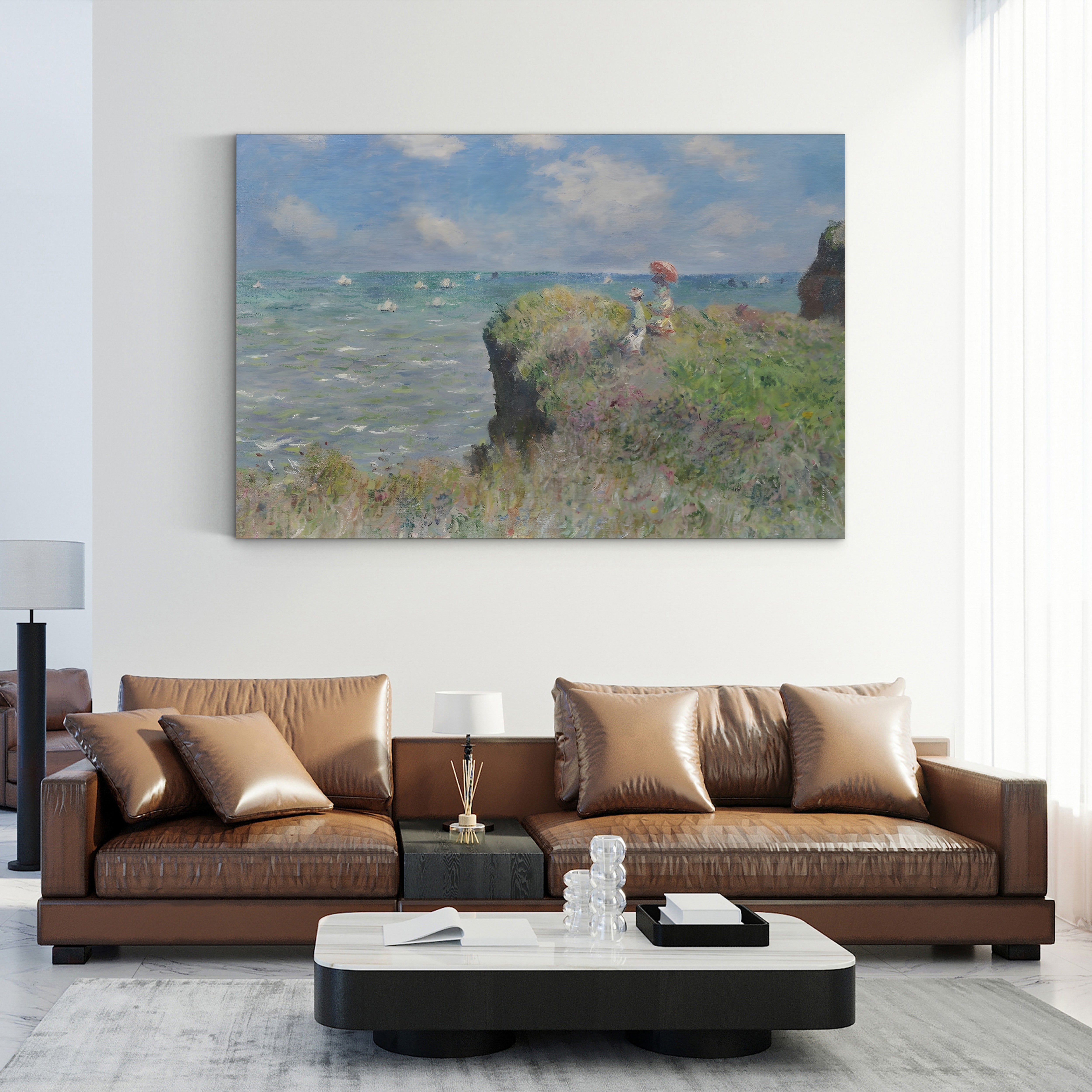 Cliff Walk at Pourville, 1882 – Claude Monet Wall Art | Iconic Impressionist Coastal Canvas Print