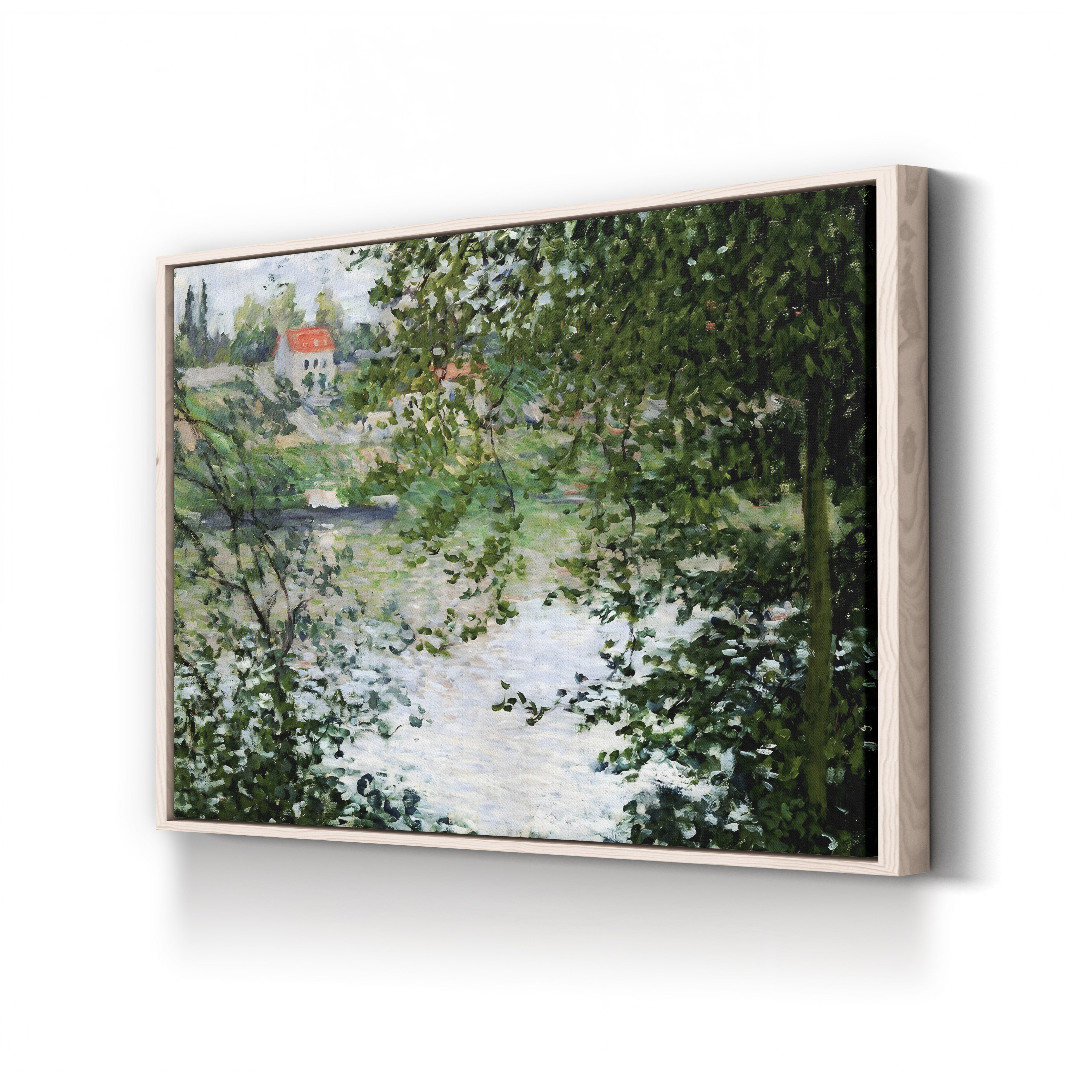 Île de La Grande Jatte Through the Trees, 1878 – Claude Monet Wall Art | Impressionist Seine Landscape Canvas Print