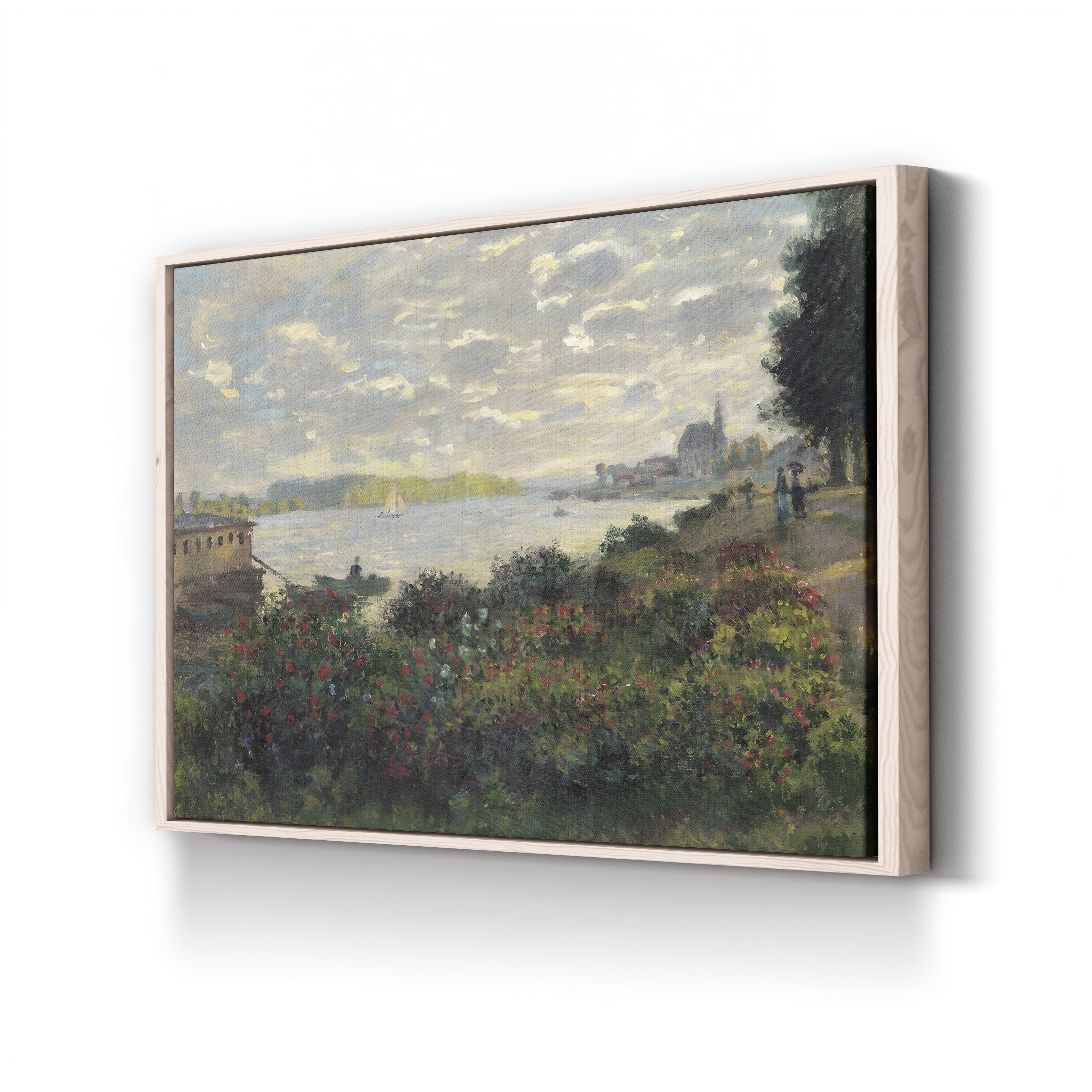 La Seine à Argenteuil, 1877 – Claude Monet Wall Art | Impressionist Seine River Canvas Print