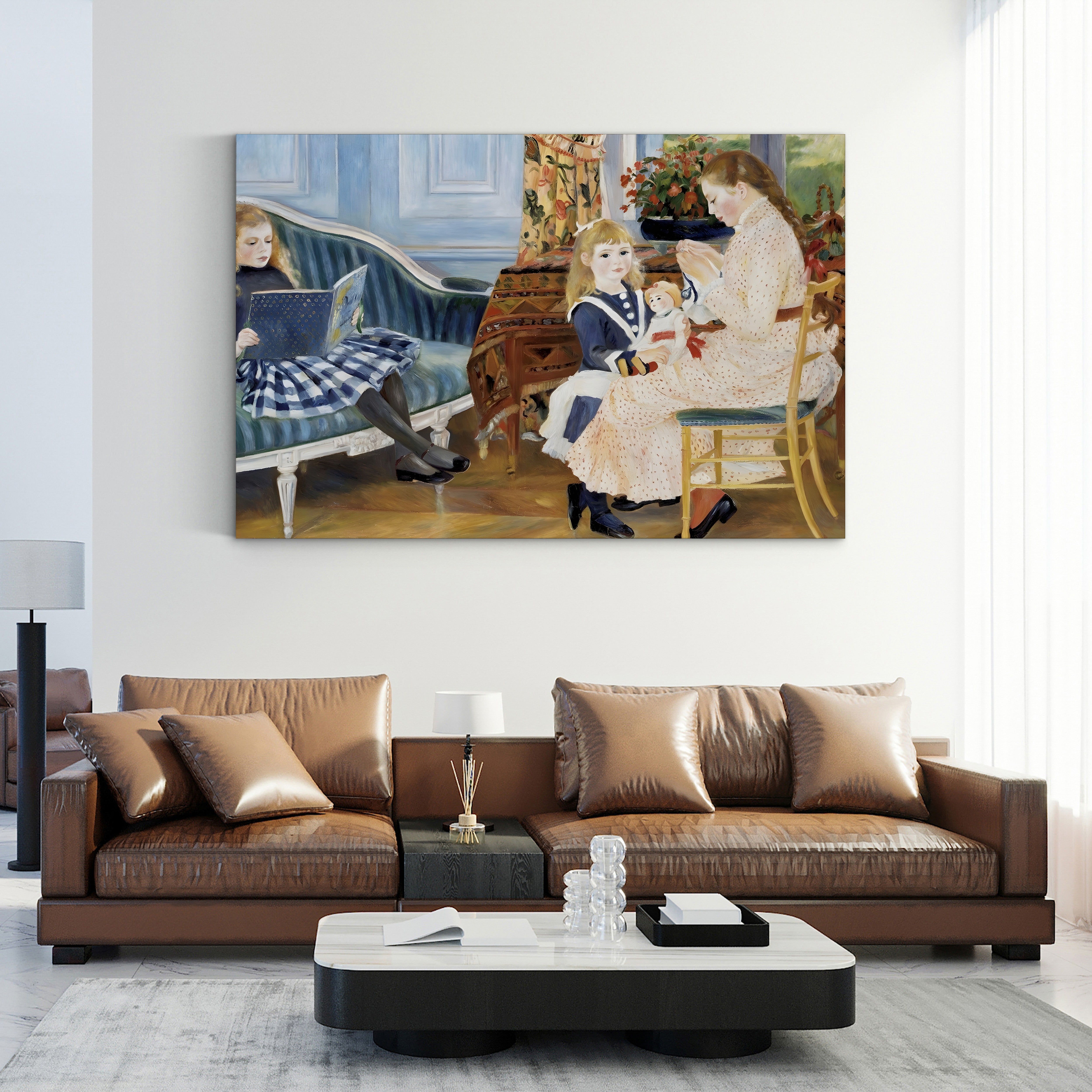 Children's Afternoon at Wargemont (Study) – Pierre-Auguste Renoir Wall Art | Impressionist Figure Canvas Print