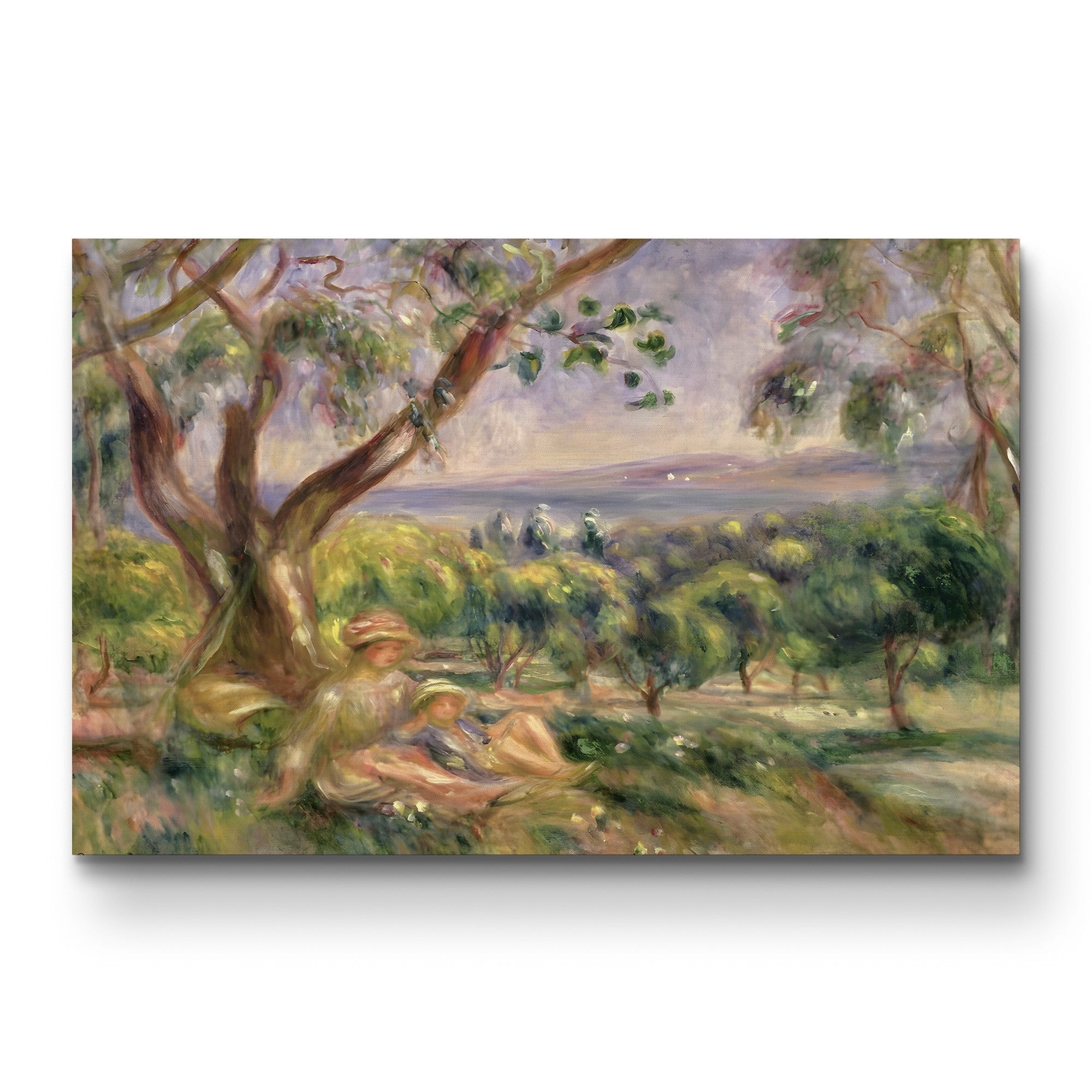 Woman and Child Under a Tree, 1910 – Pierre-Auguste Renoir Wall Art | Impressionist Family Canvas Print