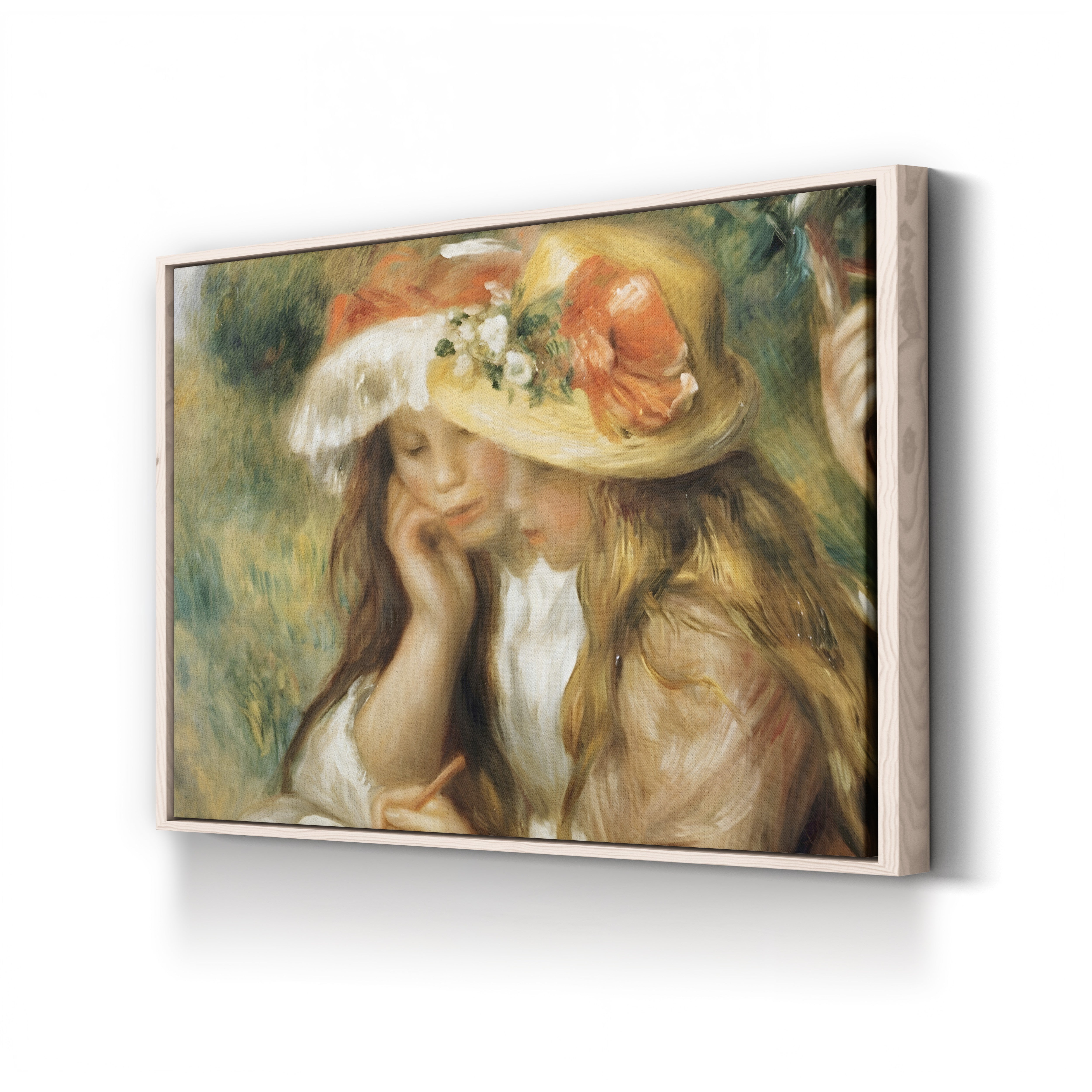 Two Girls Drawing – Pierre-Auguste Renoir Wall Art | Impressionist Figural Canvas Print