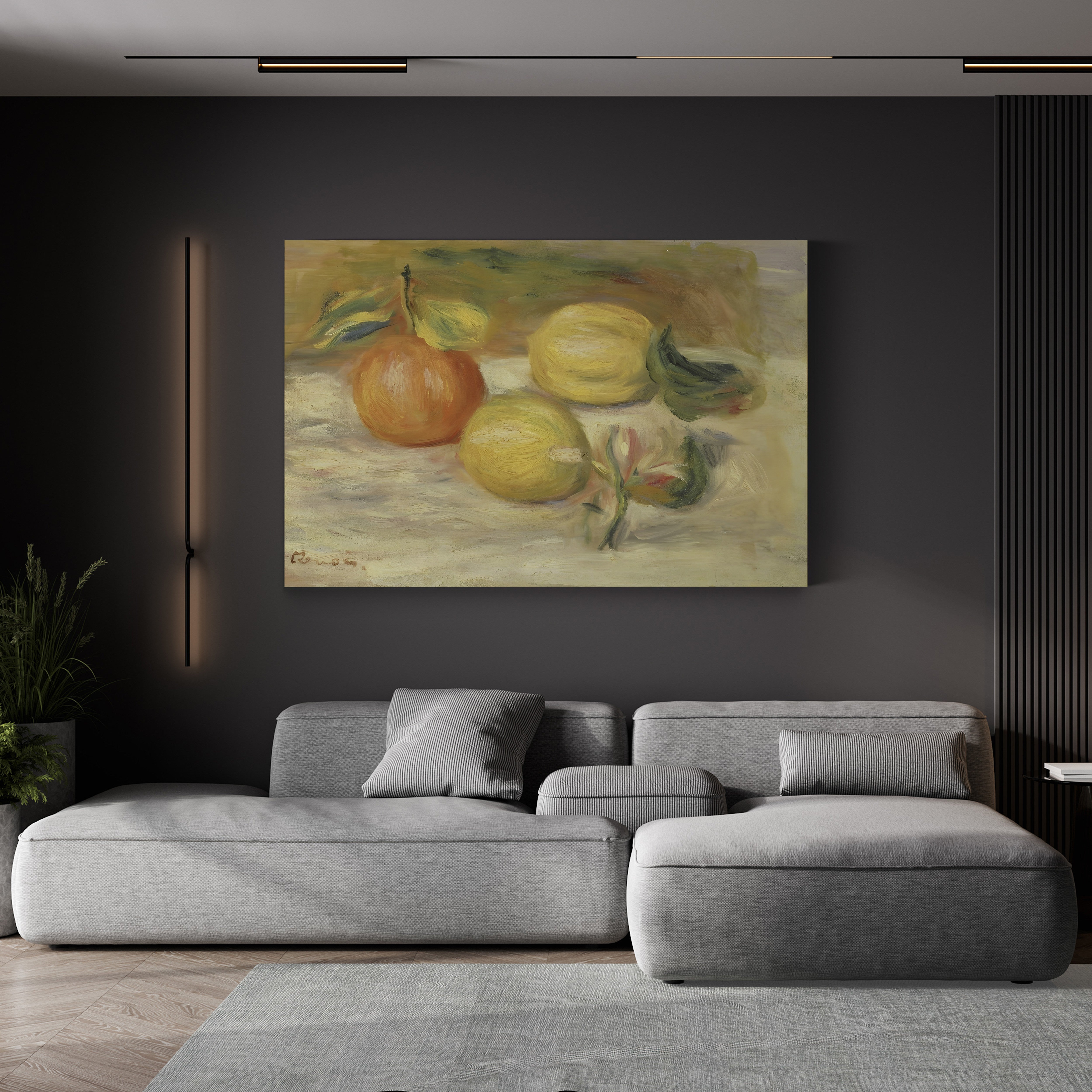 Apples and Two Lemons – Pierre-Auguste Renoir Wall Art | Impressionist Still Life Canvas Print