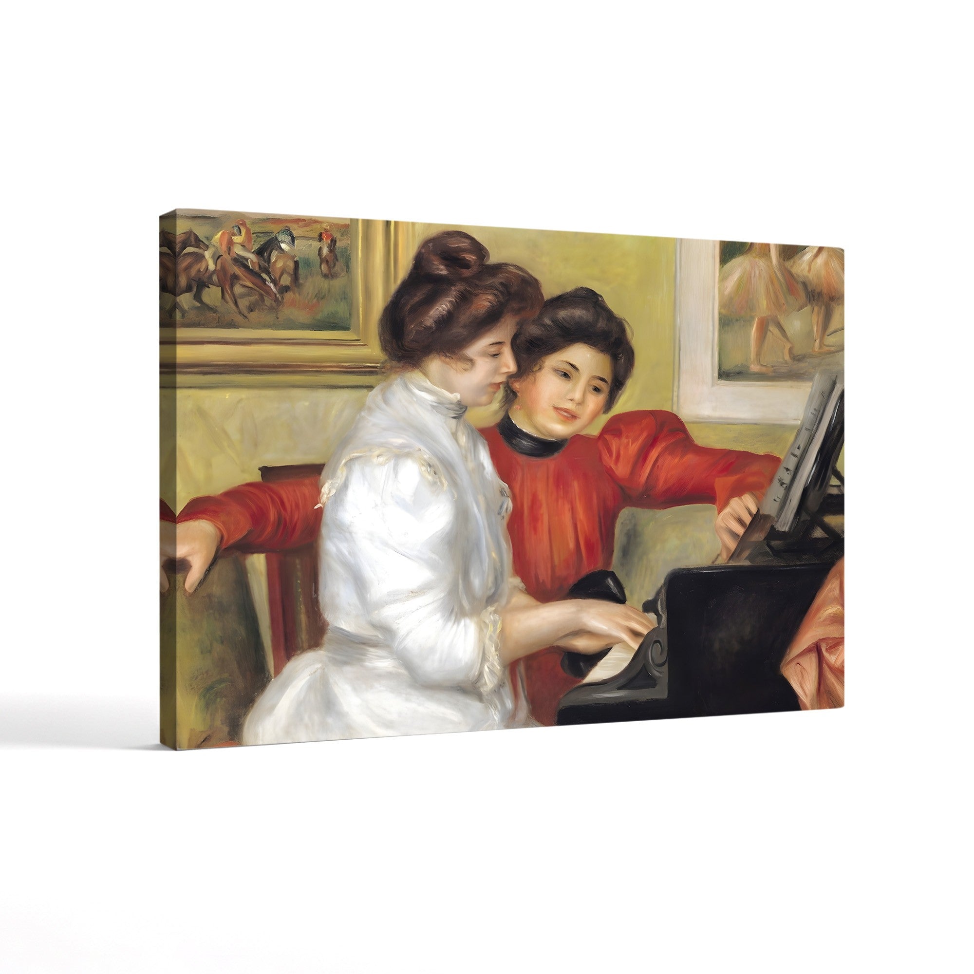 Yvonne and Christine Lerolle at the Piano, 1897 – Pierre-Auguste Renoir Wall Art | Impressionist Interior Canvas Print