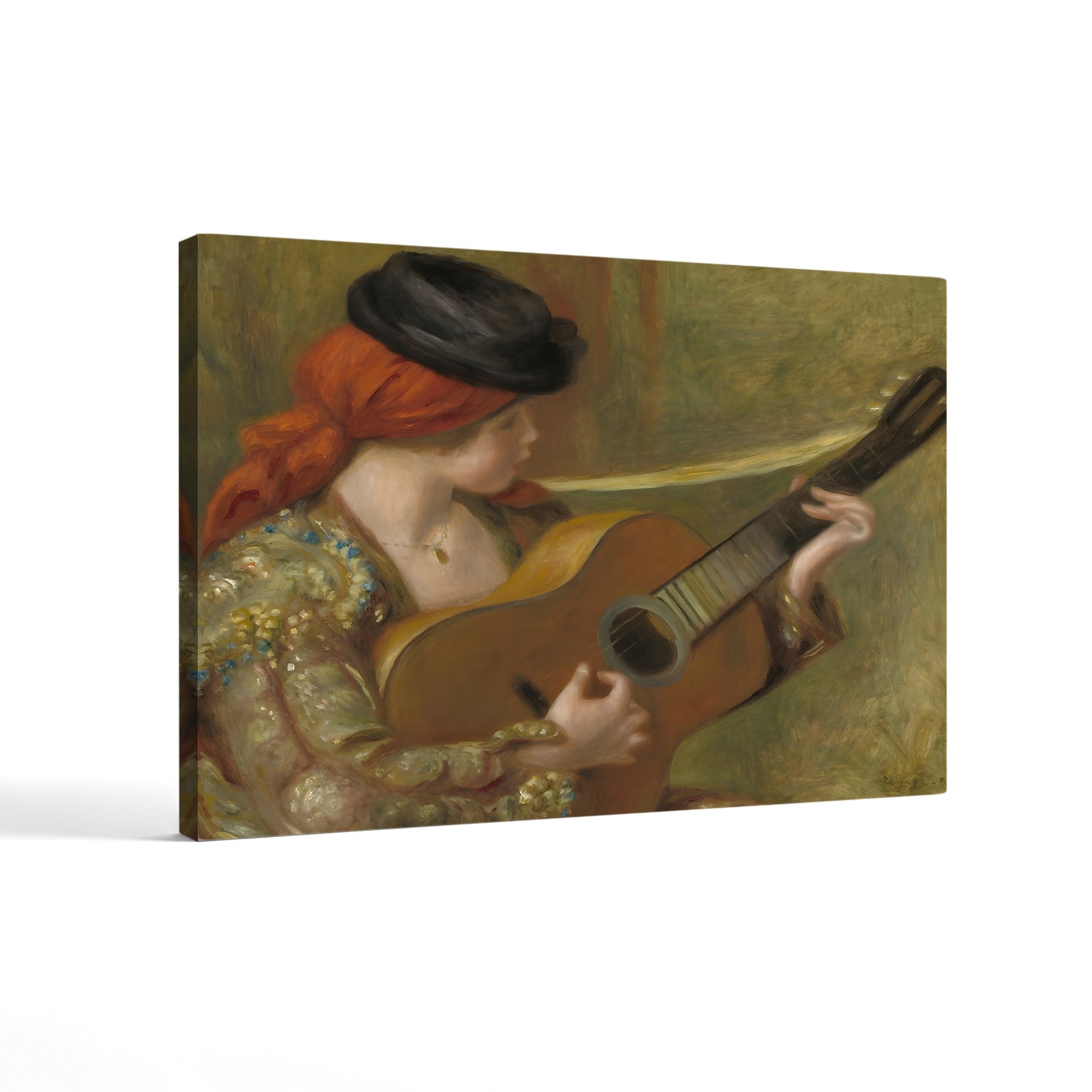 Young Spanish Woman with a Guitar, 1898 – Pierre-Auguste Renoir Wall Art | Impressionist Figure Canvas Print