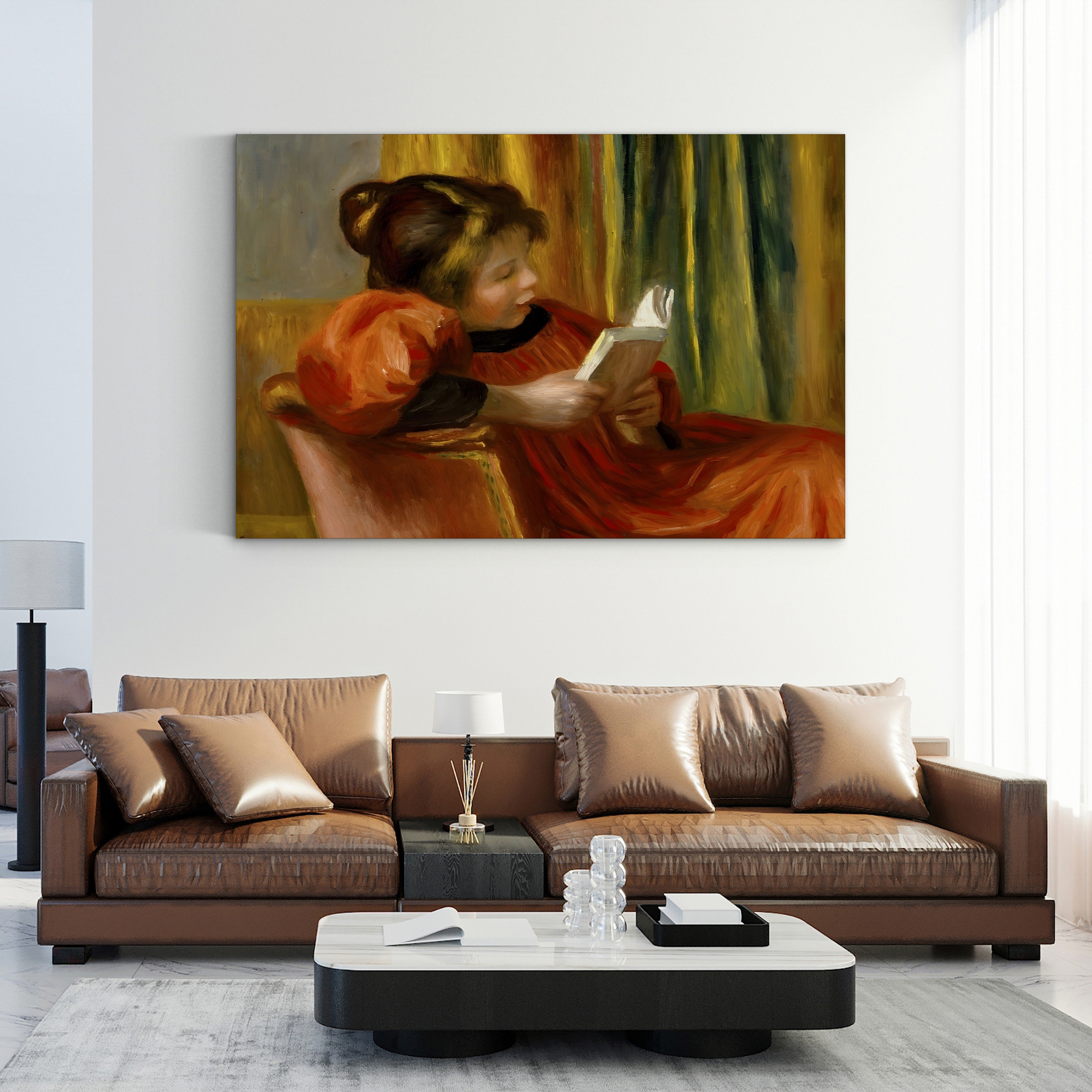 Girl Reading, 1890 – Pierre-Auguste Renoir Wall Art | Impressionist Figure Canvas Print
