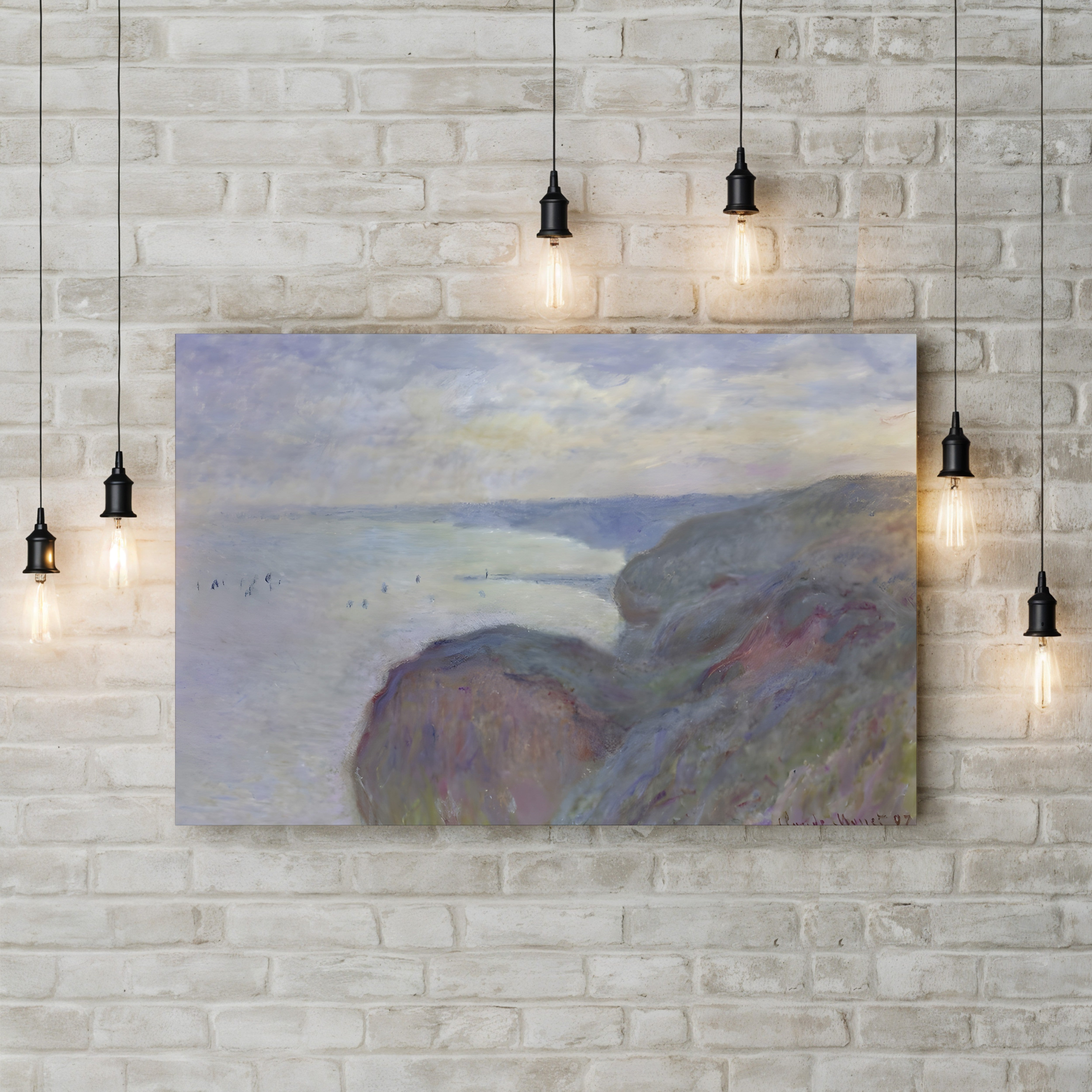 Cliffs Near Dieppe, 1897 – Claude Monet Wall Art | Late Impressionist Norman Coast Canvas Print