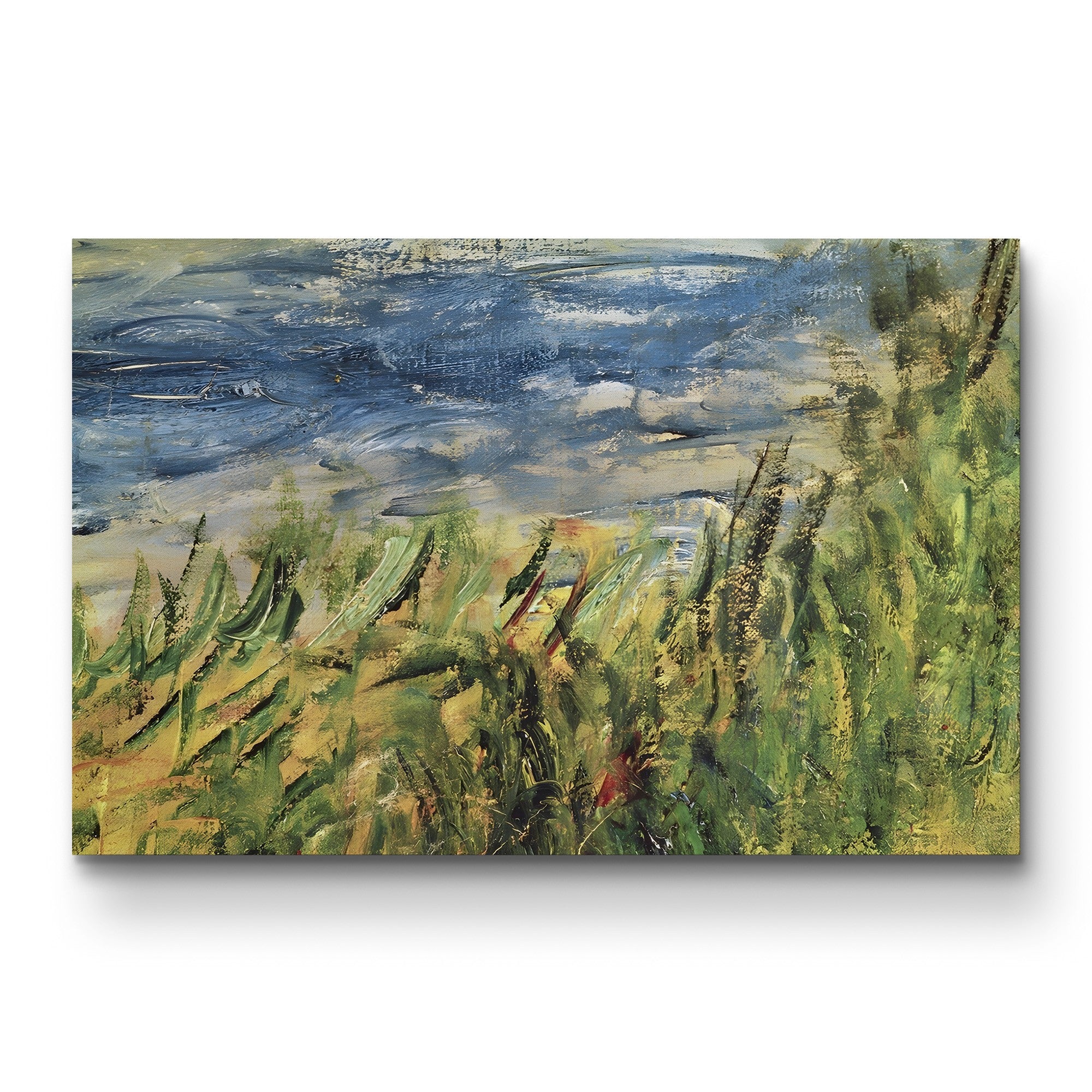 The Banks of the Seine at Champrosay (Detail of the Water and Grass), 1876 – Pierre-Auguste Renoir Wall Art | Impressionist Canvas Print