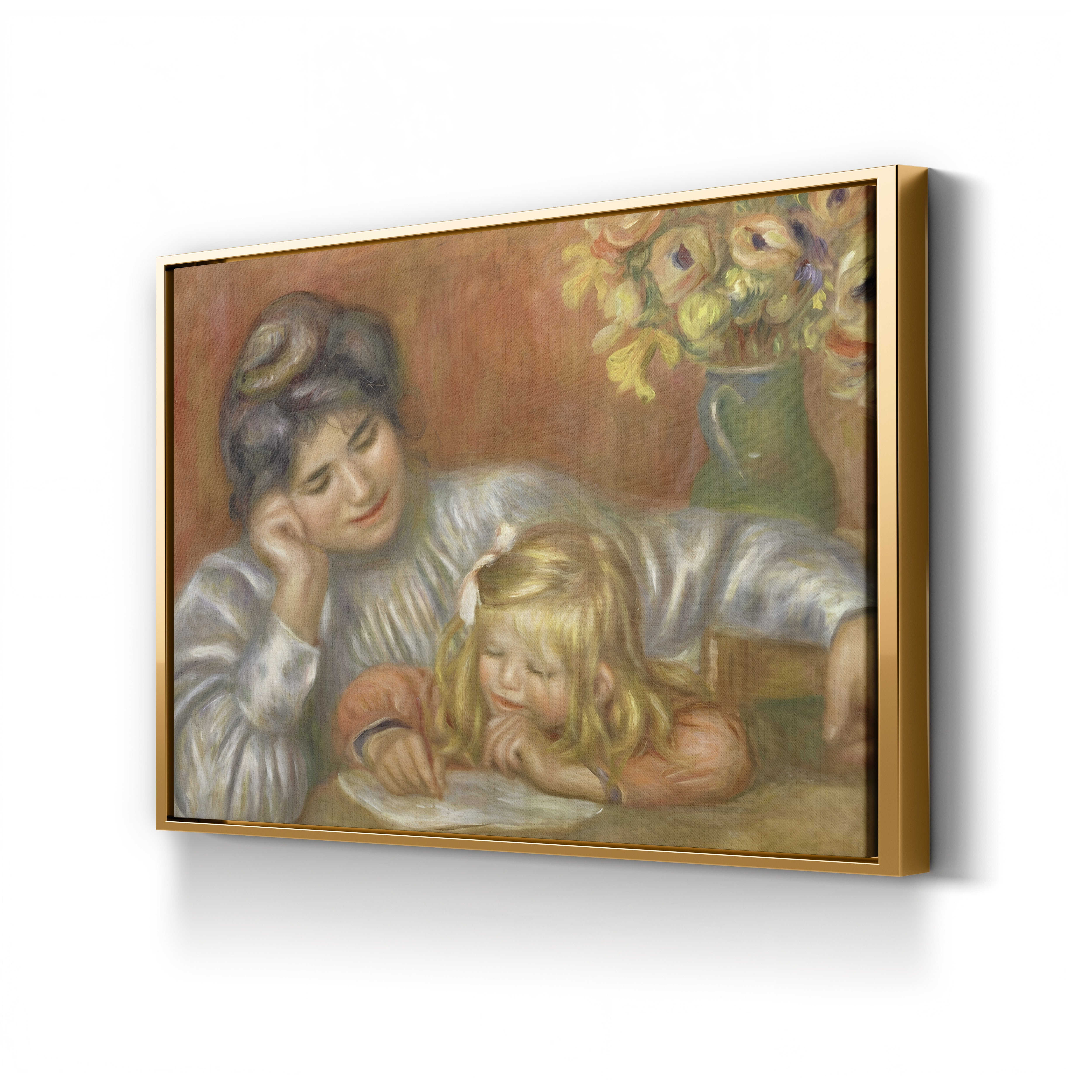 The Writing Lesson, Gabrielle and Claude, 1905 – Pierre-Auguste Renoir Wall Art | Impressionist Family Canvas Print