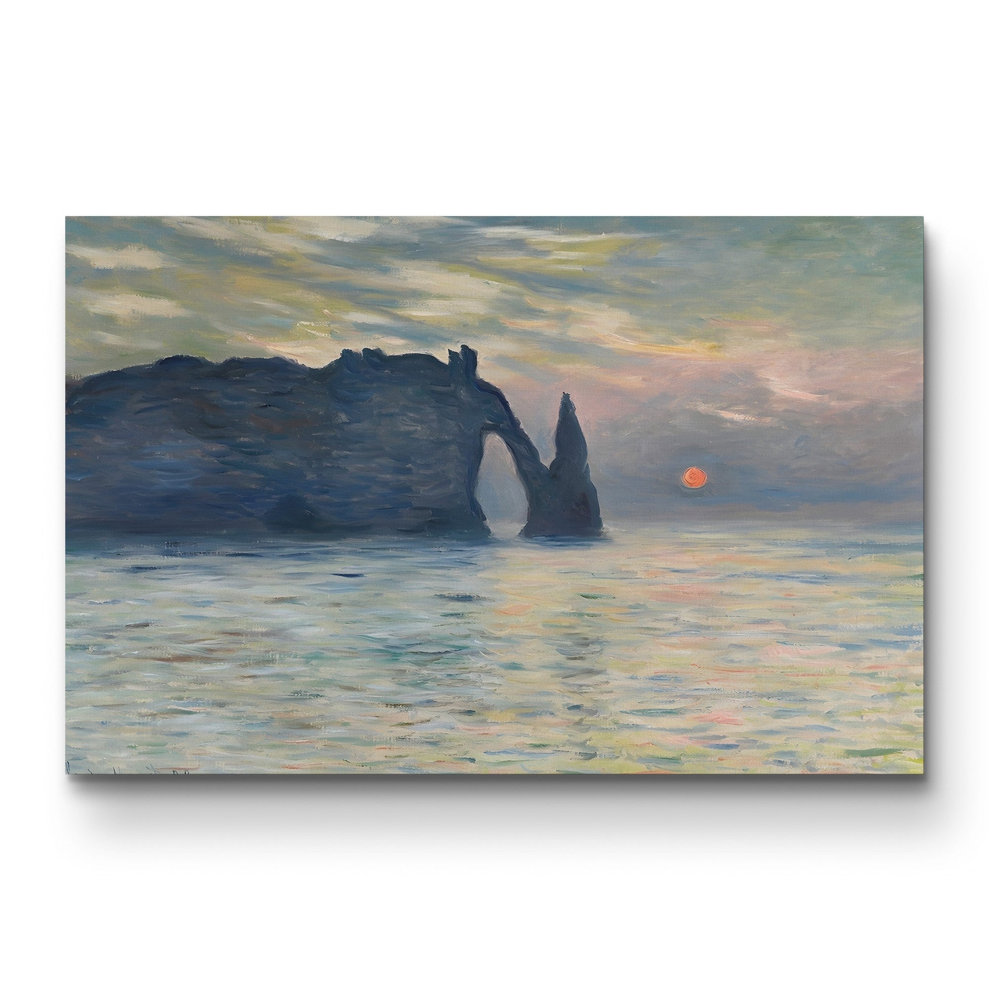 The Cliff, Étretat, Sunset (Étretat, soleil couchant), 1882-1883 by Claude Monet