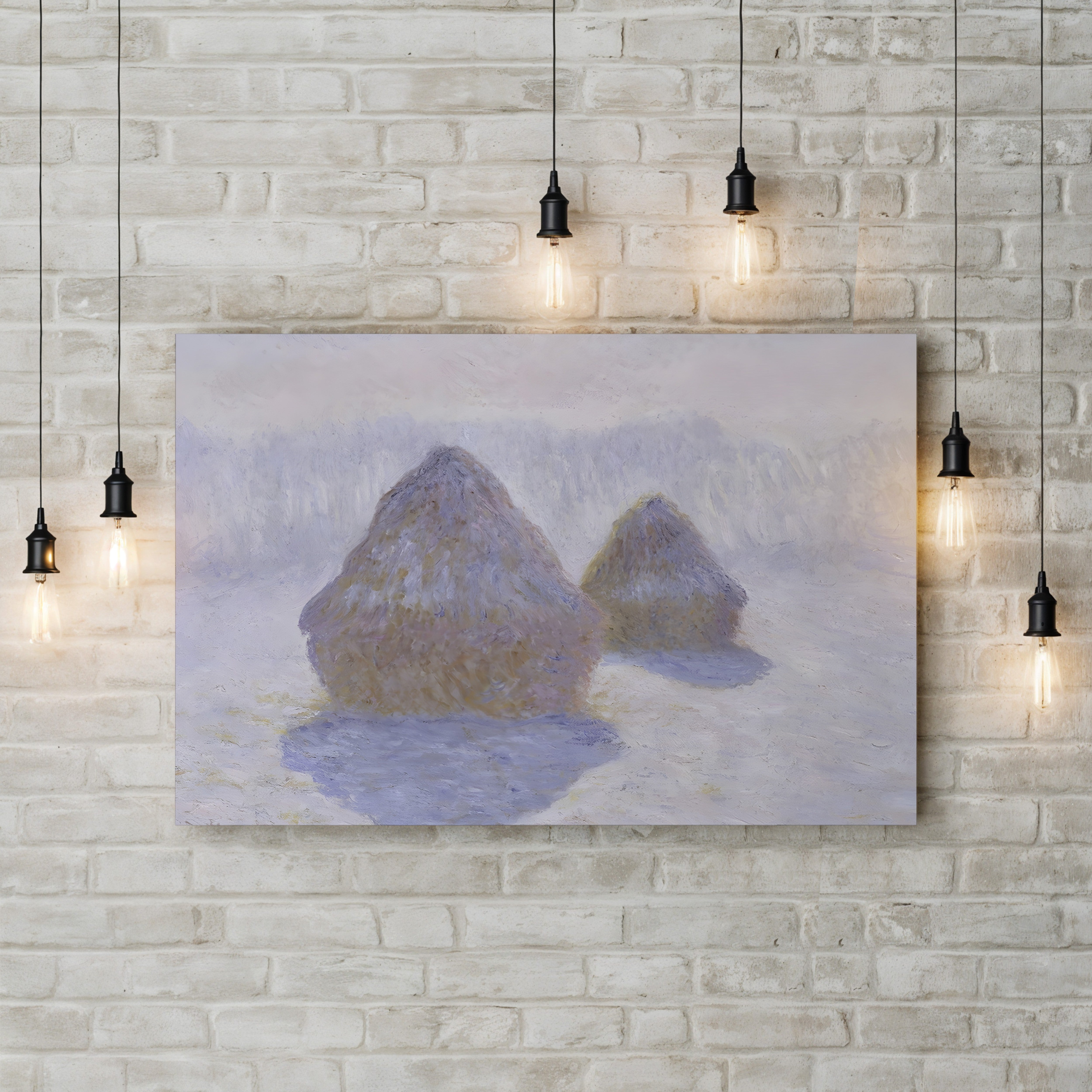 Haystacks, Effect of Snow and Sun, 1891 – Claude Monet Wall Art | Impressionist Series Canvas Print