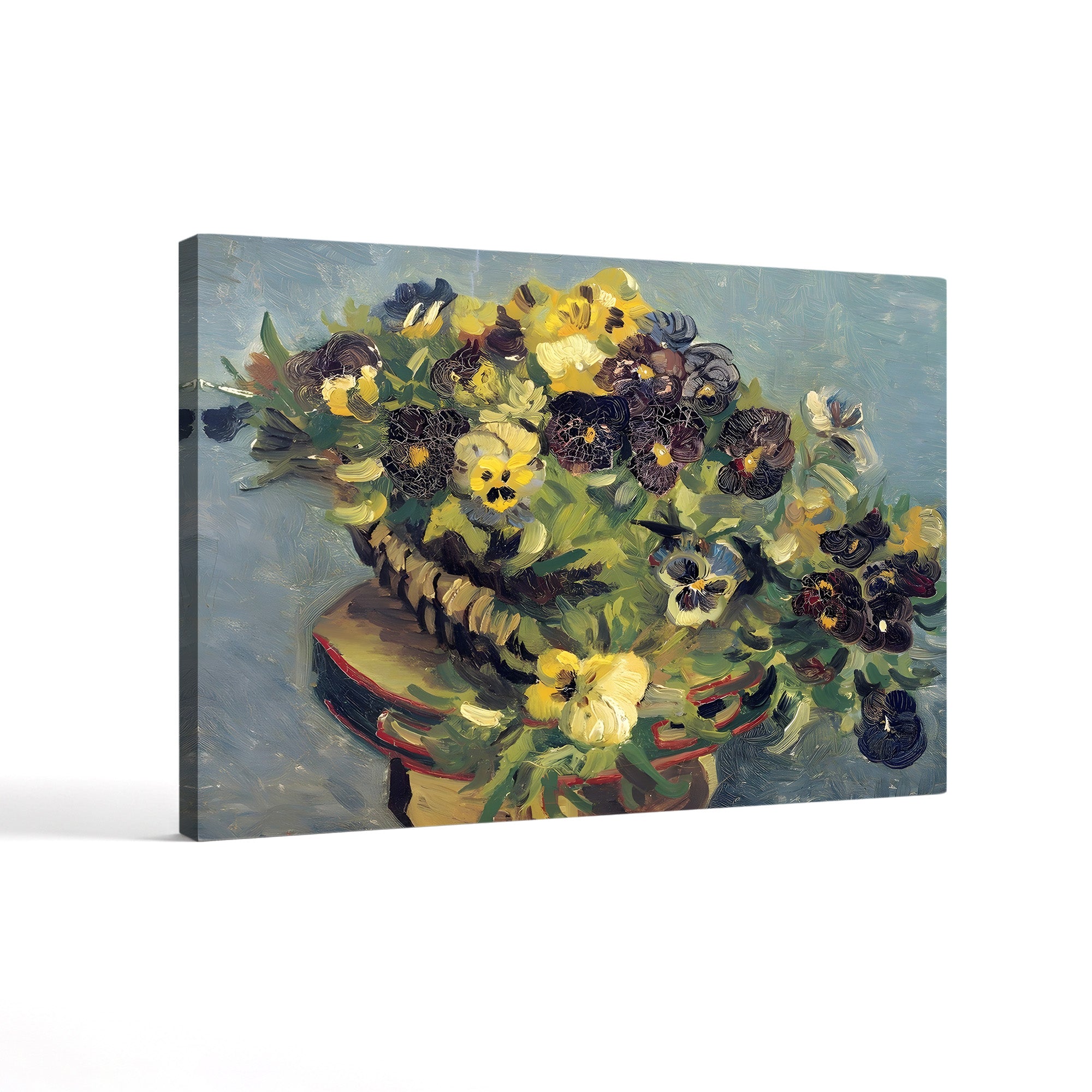Basket of Violets on a Table – Vincent van Gogh Wall Art | Post-Impressionist Floral Still Life Canvas Print