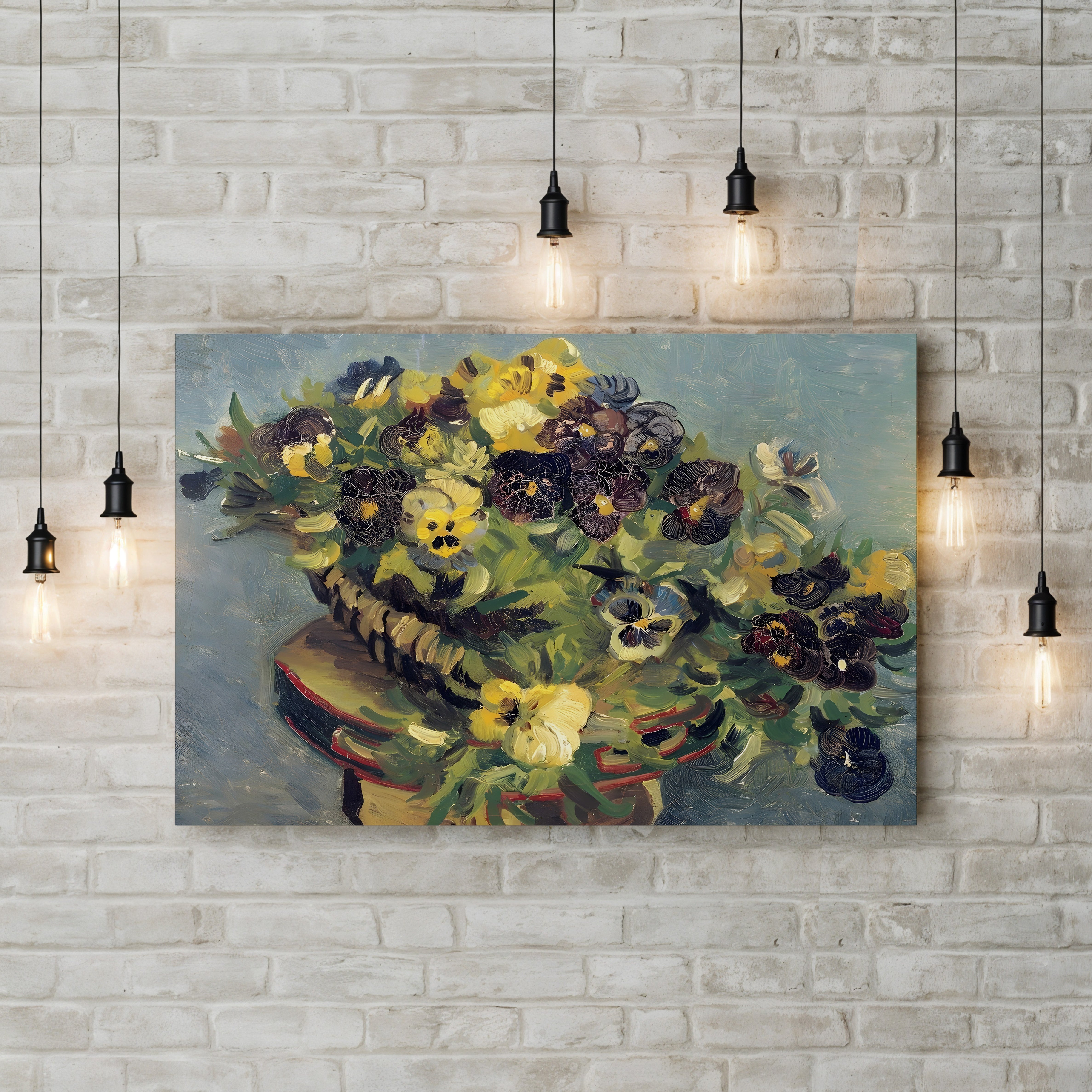 Basket of Violets on a Table – Vincent van Gogh Wall Art | Post-Impressionist Floral Still Life Canvas Print