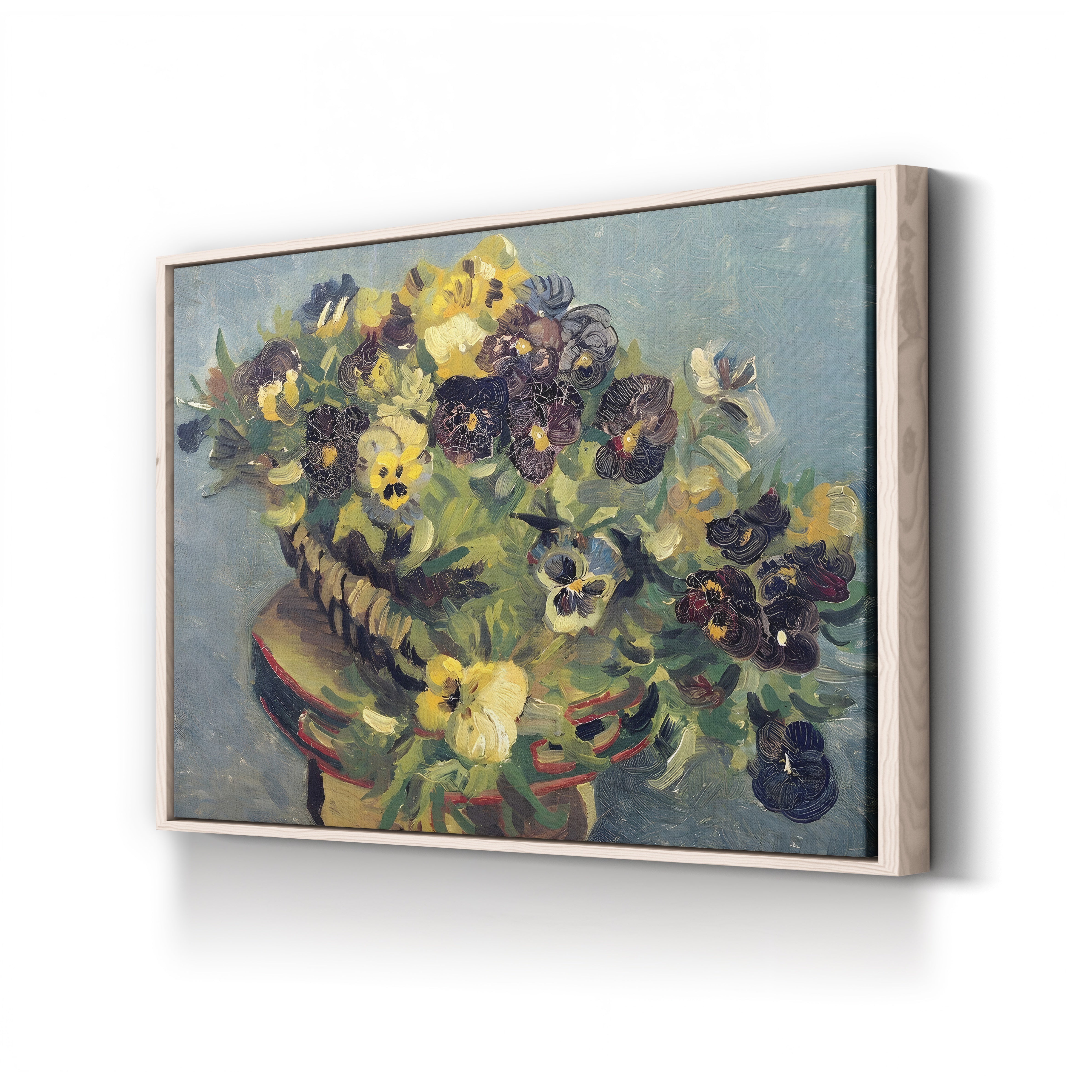 Basket of Violets on a Table – Vincent van Gogh Wall Art | Post-Impressionist Floral Still Life Canvas Print