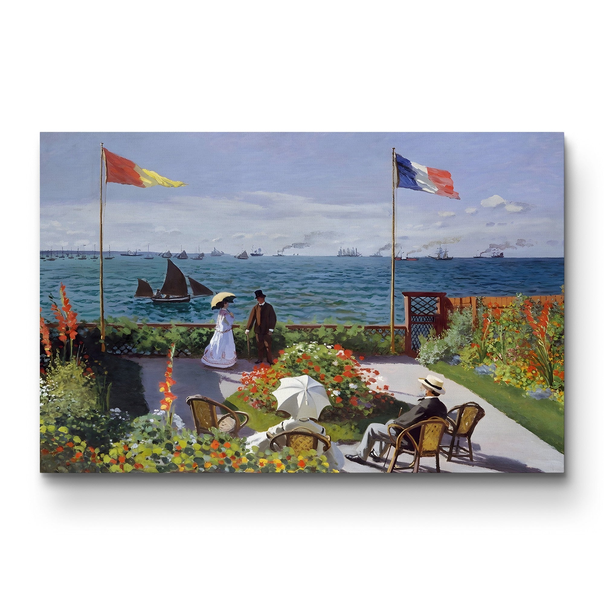 Garden at Sainte-Adresse – Claude Monet Wall Art | Impressionist Coastal Garden Canvas Print