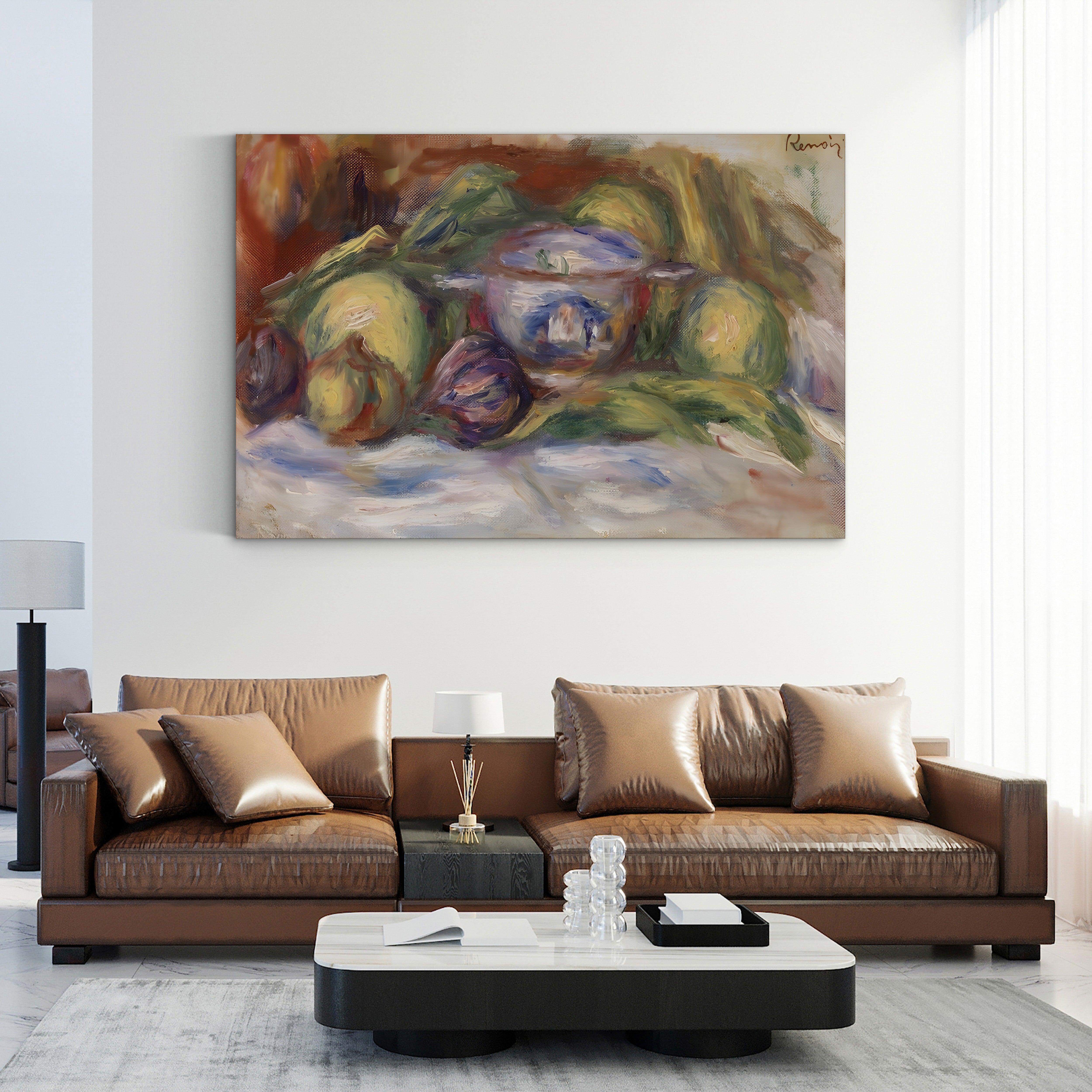 Bowl of Figs and Apples, 1916 – Pierre-Auguste Renoir Wall Art | Late Impressionist Still Life Canvas Print