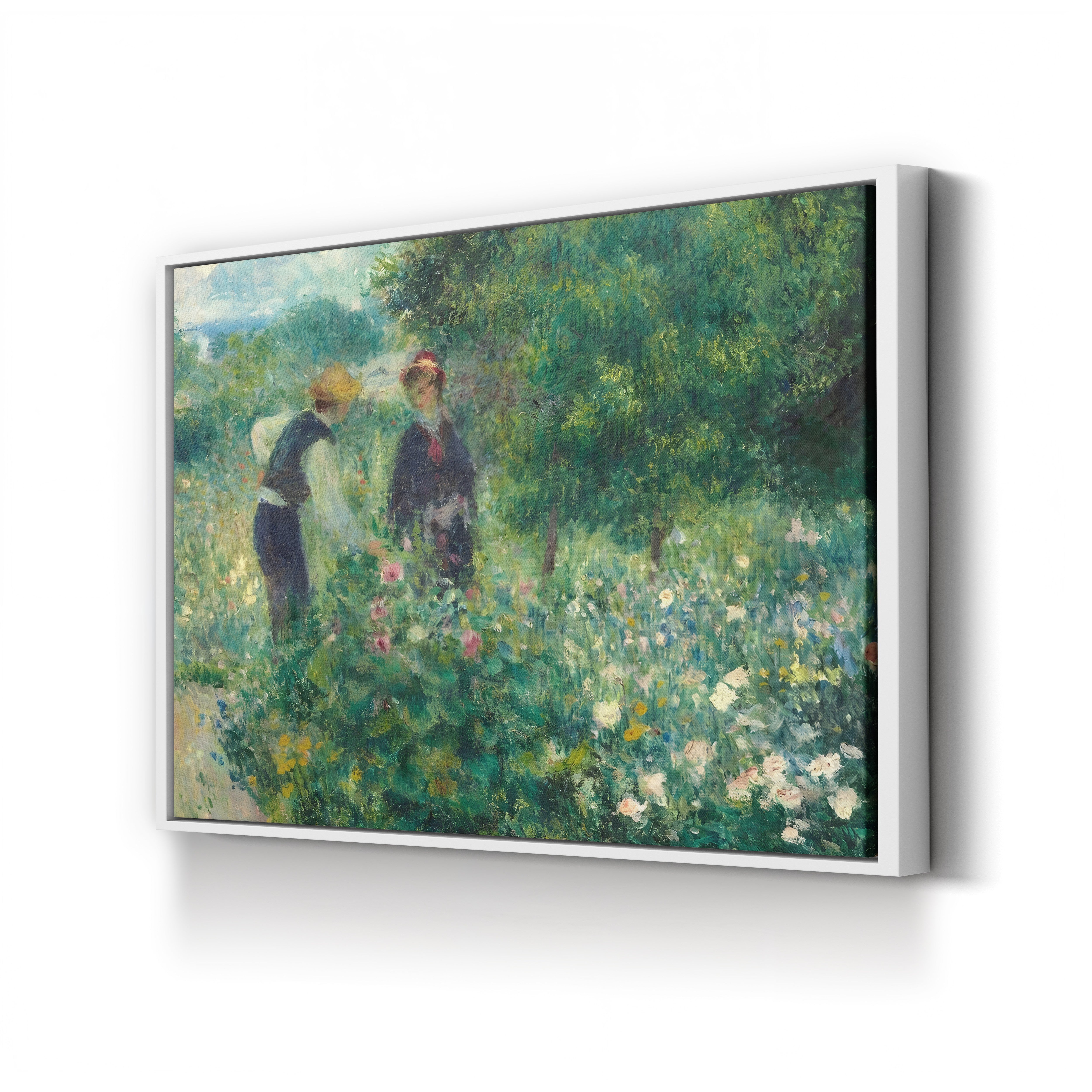 Picking Flowers, 1875 – Renoir Wall Art | Impressionist Pastoral Canvas