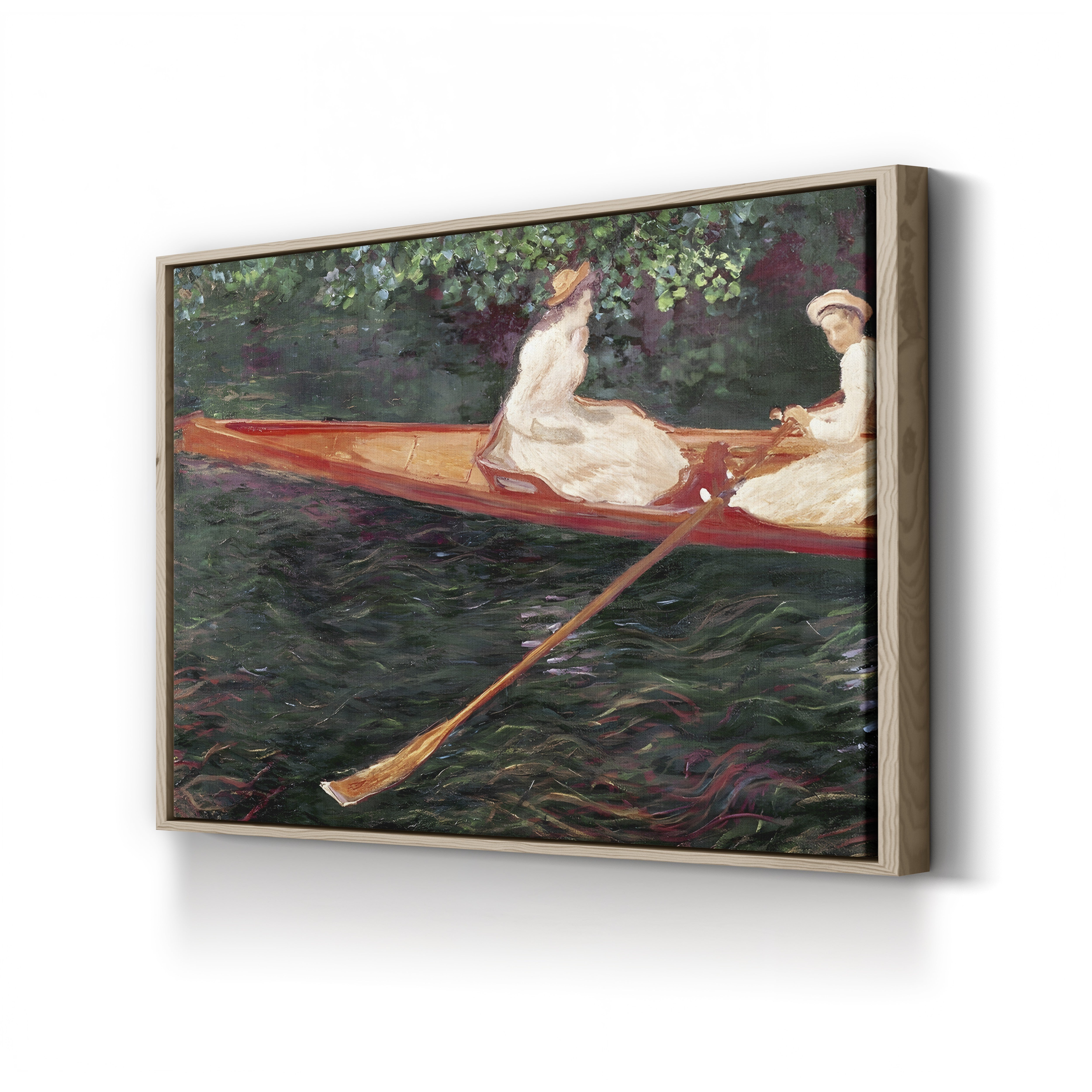 Boating on the River Epte, c. 1889-90 – Claude Monet Wall Art | Impressionist Riverside Canvas Print