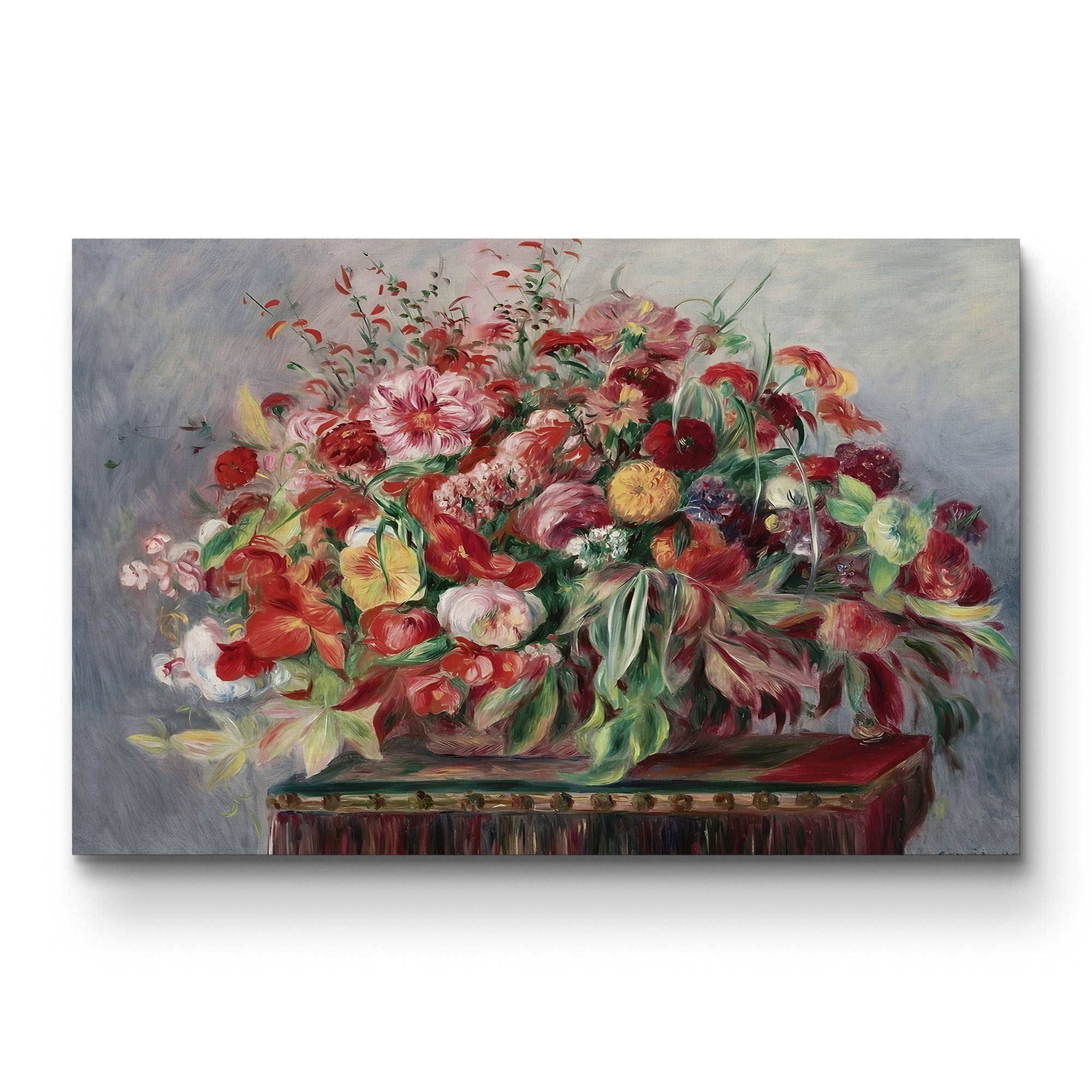 Basket of Flowers (Corbeille de Fleurs), 1890 – Pierre-Auguste Renoir Wall Art | Impressionist Floral Canvas Print