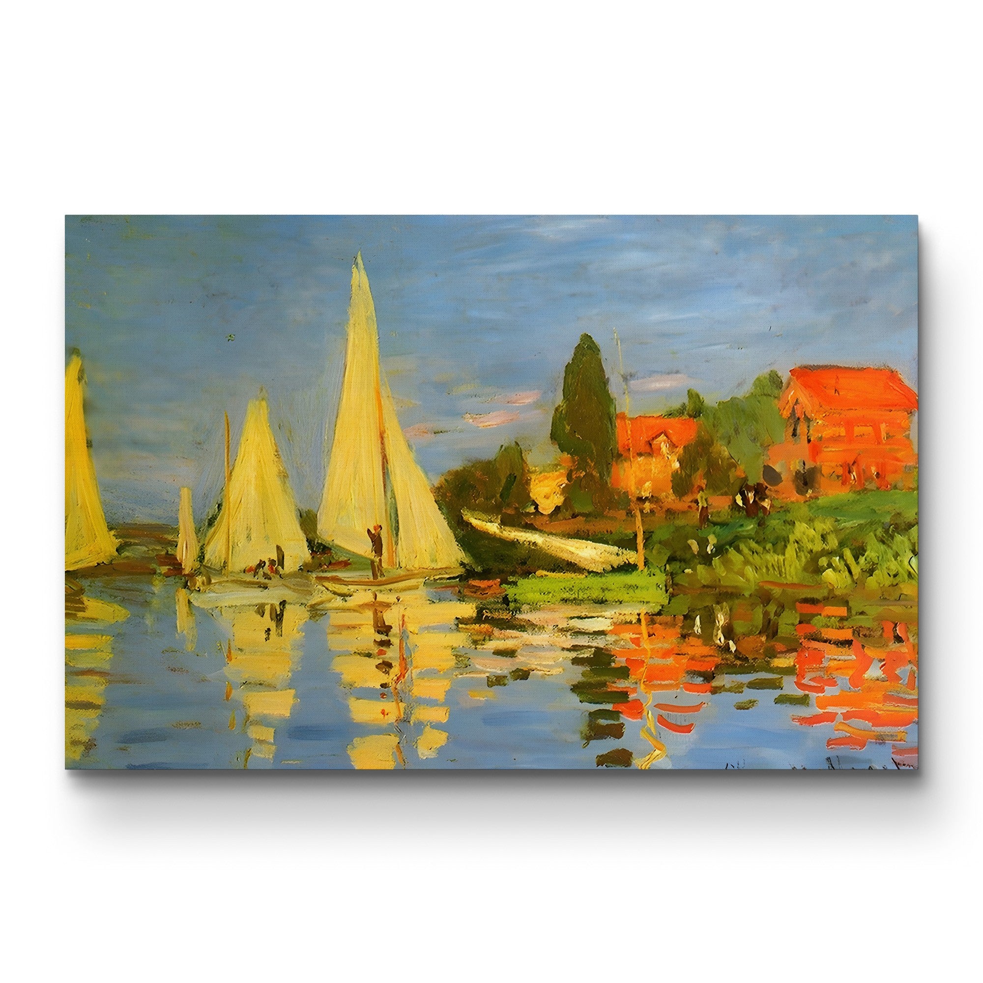 Yacht Race at Argenteuil – Claude Monet Wall Art | Impressionist Regatta Canvas Print