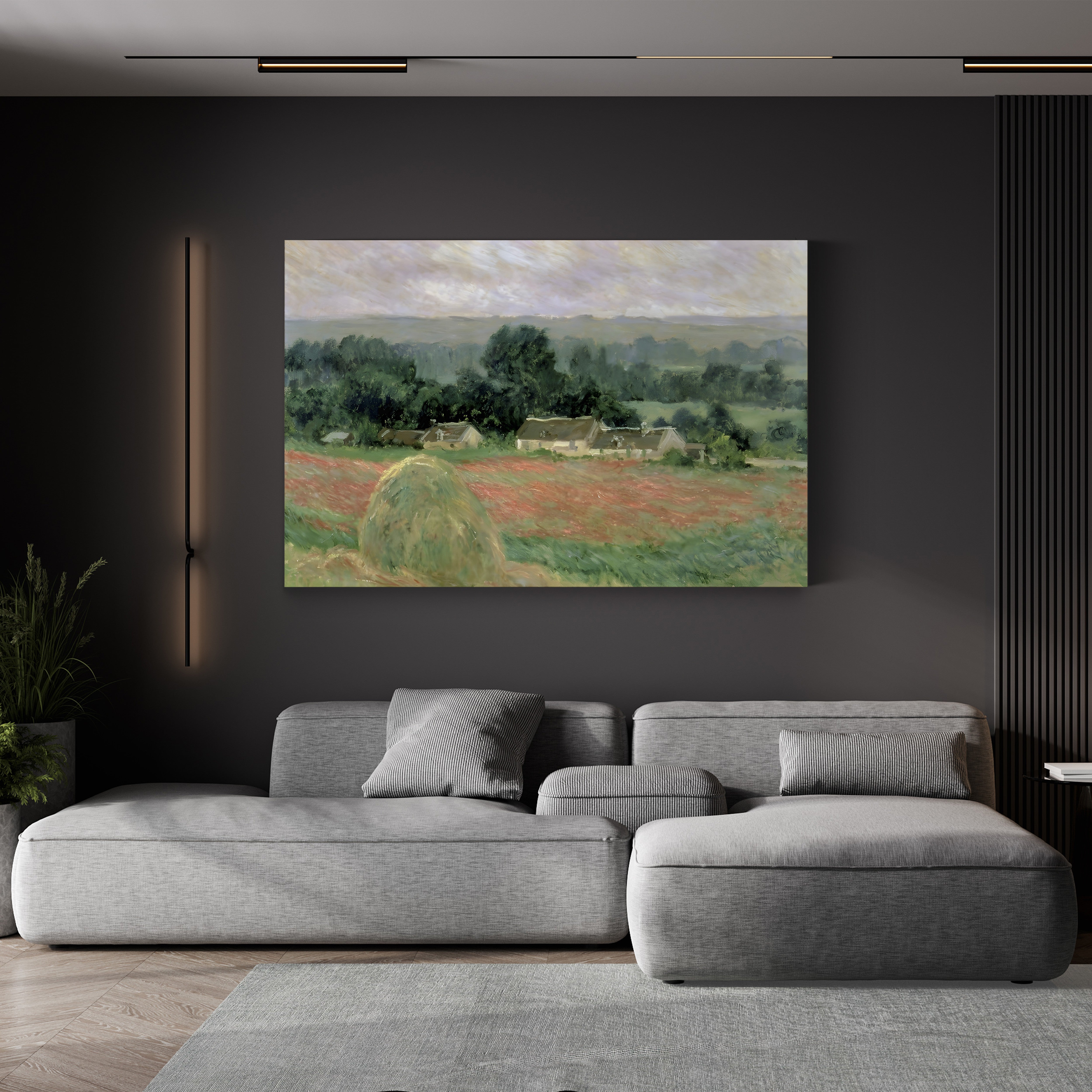 Haystack at Giverny, 1886 – Claude Monet Wall Art | Impressionist Meadow Canvas Print