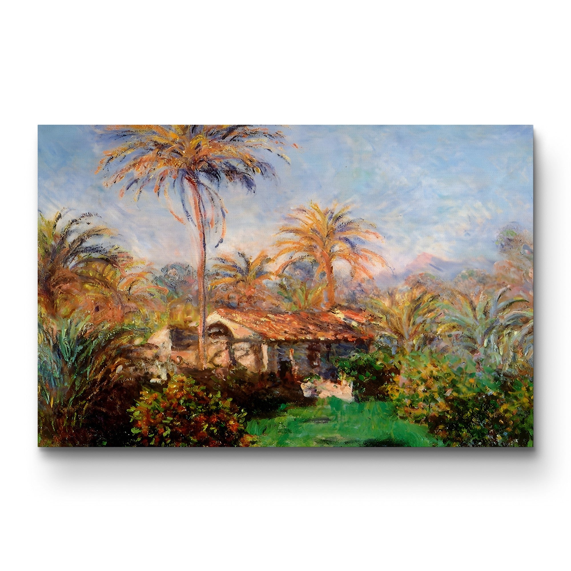 House Among the Palms – Claude Monet Wall Art | Impressionist Exotic Landscape Canvas Print