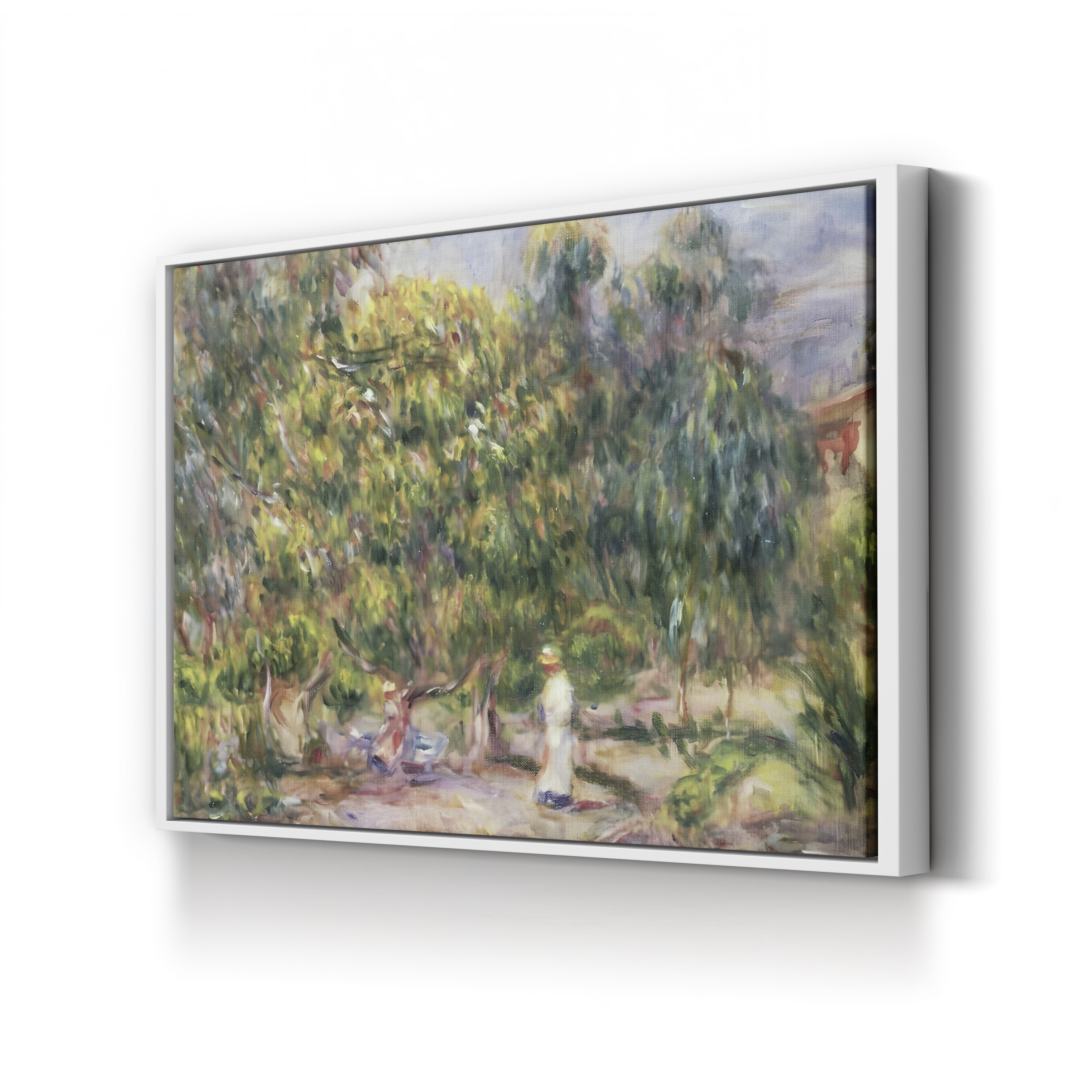 The Woman in White in the Garden of Les Collettes, 1915 – Pierre-Auguste Renoir Wall Art | Impressionist Late Canvas Print