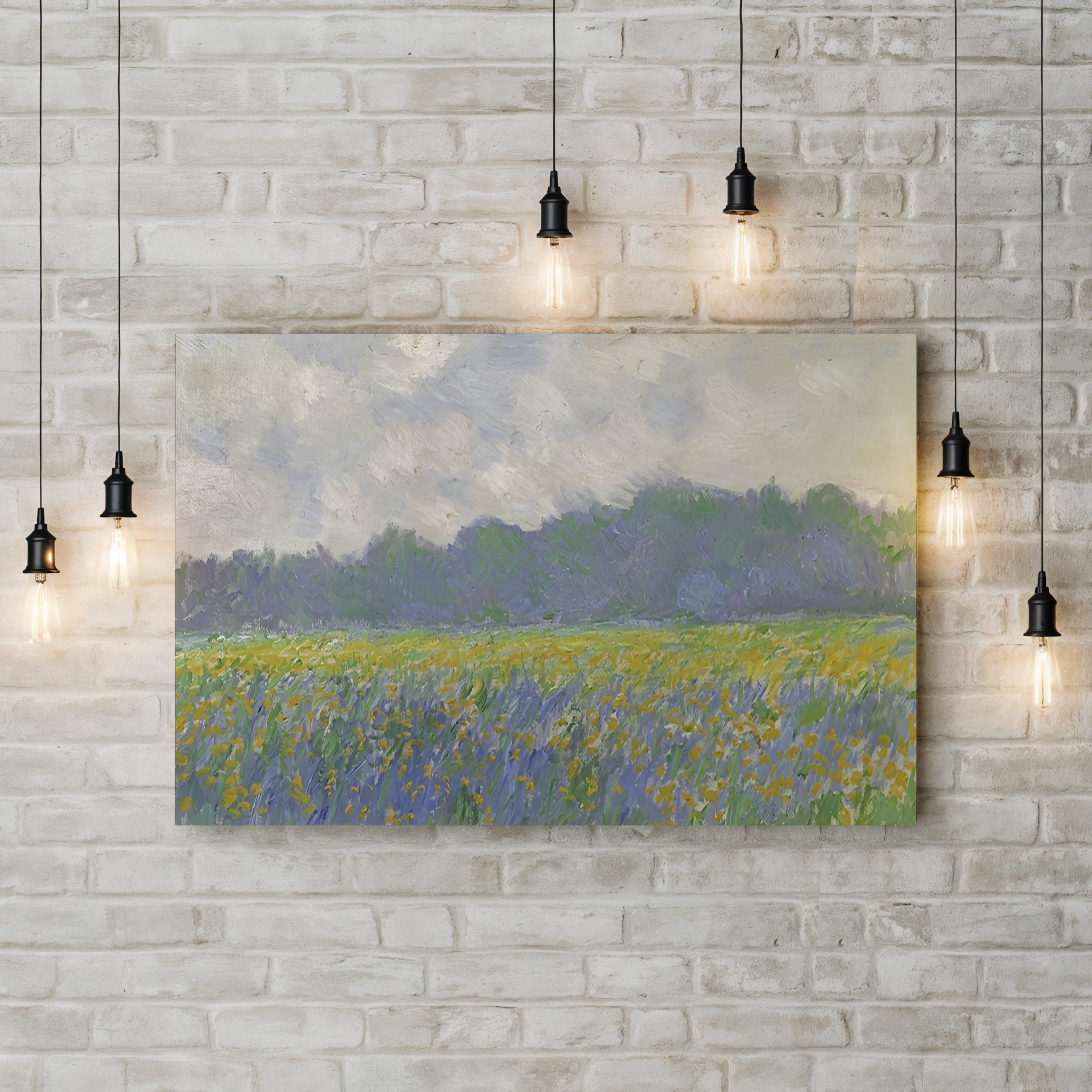 Field of Yellow Irises at Giverny, 1887 – Claude Monet Wall Art | Impressionist Floral Field Canvas Print