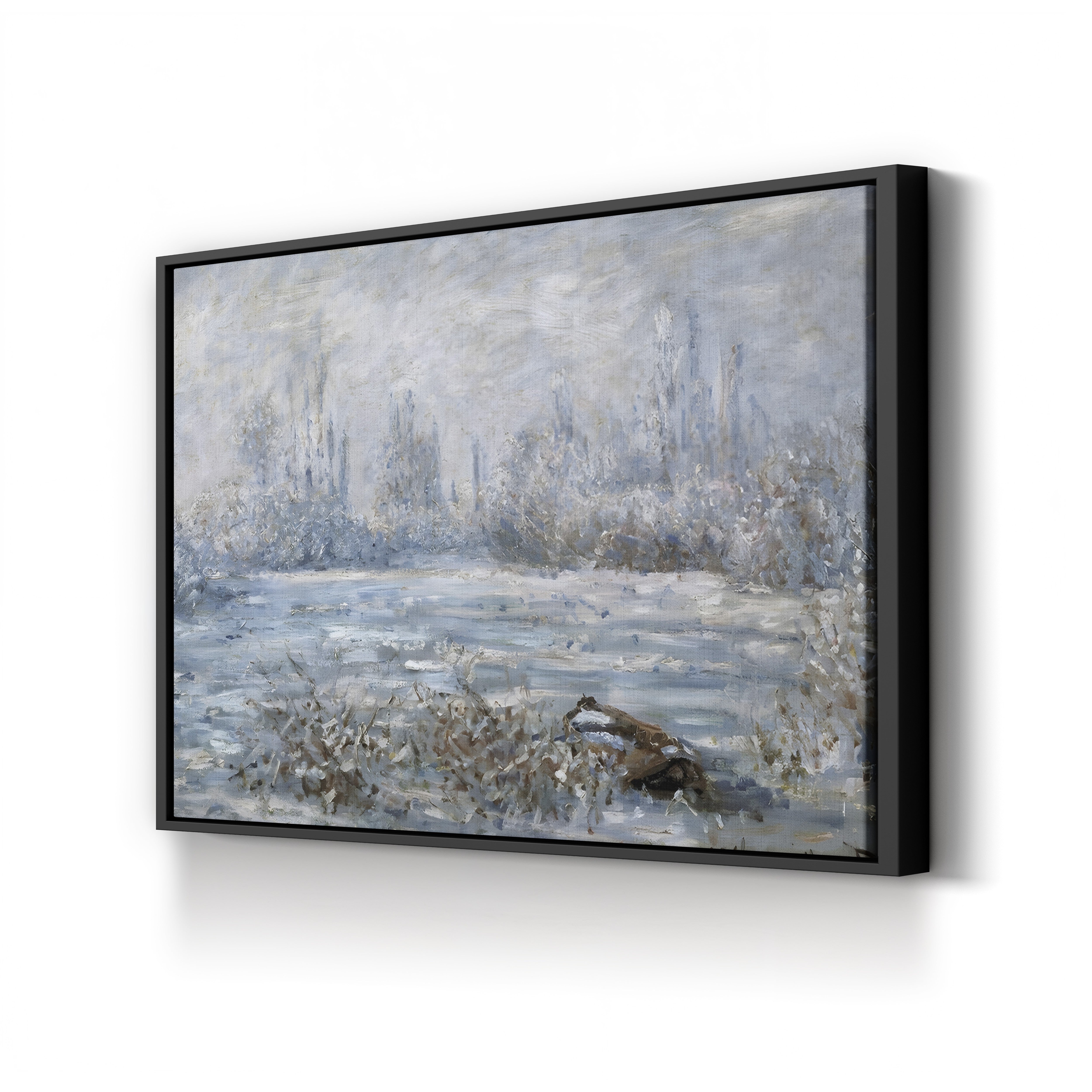 Frost near Vétheuil – Claude Monet Wall Art | Impressionist Winter Landscape Canvas Print