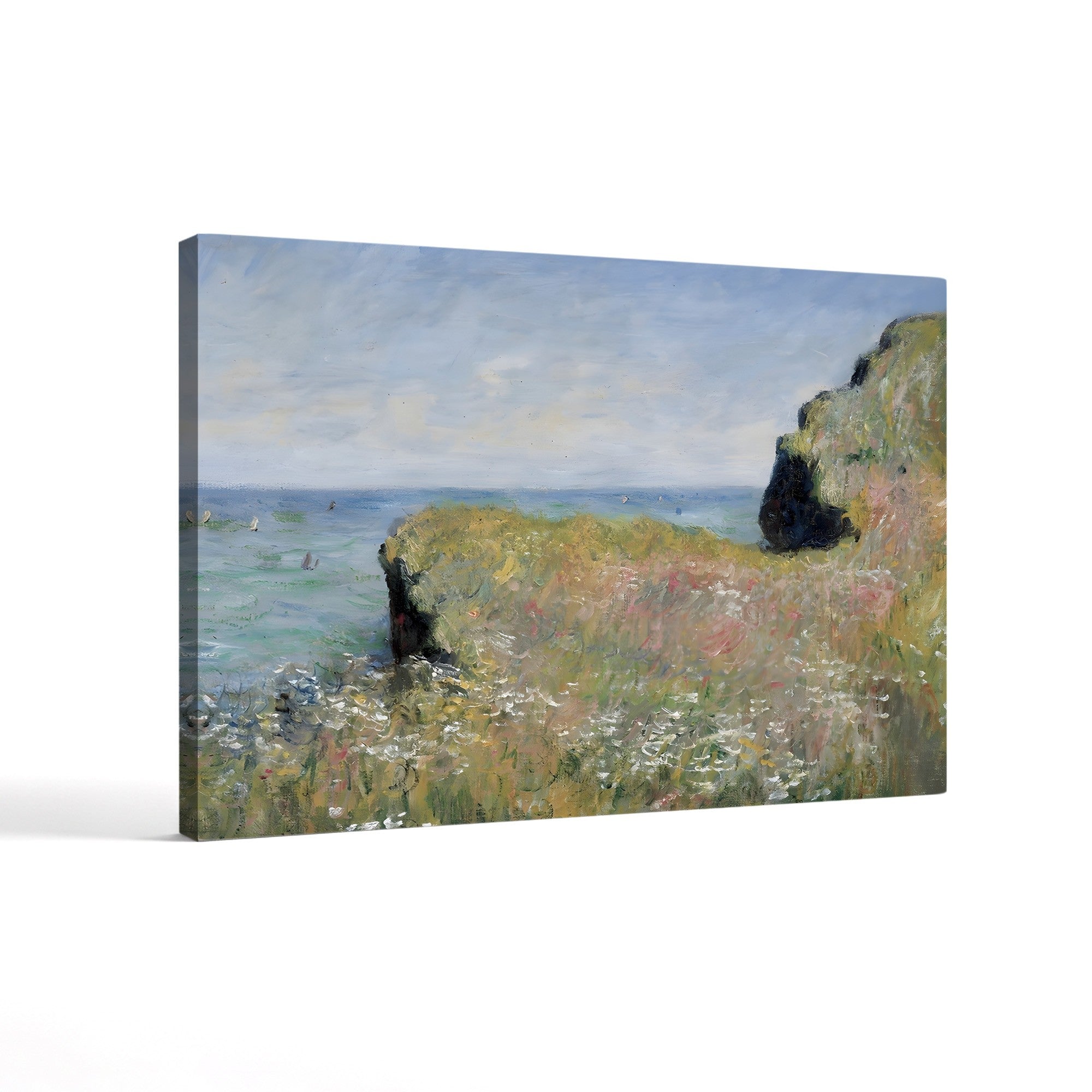 Edge of the Cliff, Pourville, 1882 – Claude Monet Wall Art | Impressionist Normandy Cliff Canvas Print