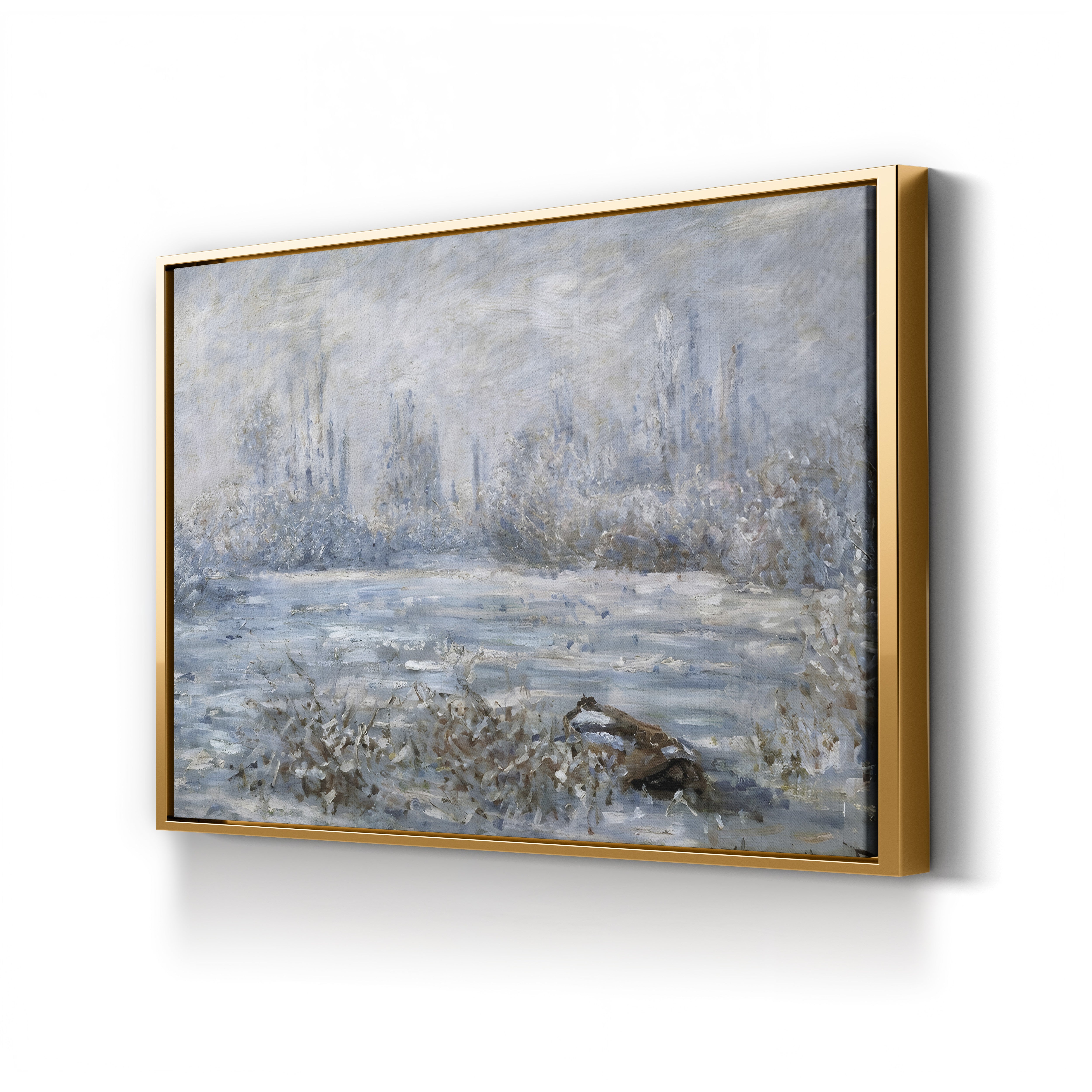 Frost near Vétheuil – Claude Monet Wall Art | Impressionist Winter Landscape Canvas Print