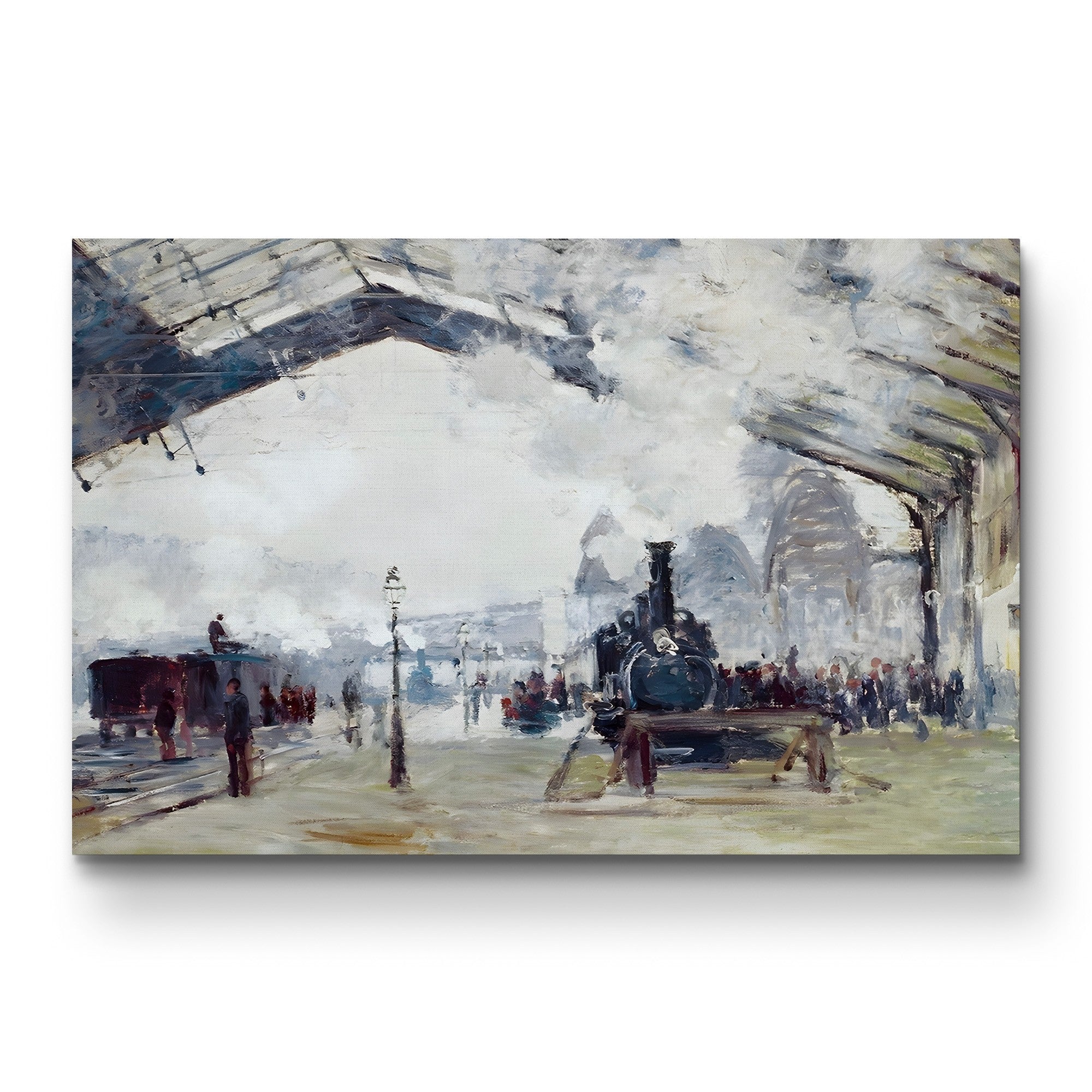 Gare de Saint-Lazare, The Train from Normandy – Claude Monet Wall Art | Impressionist Railway Canvas Print