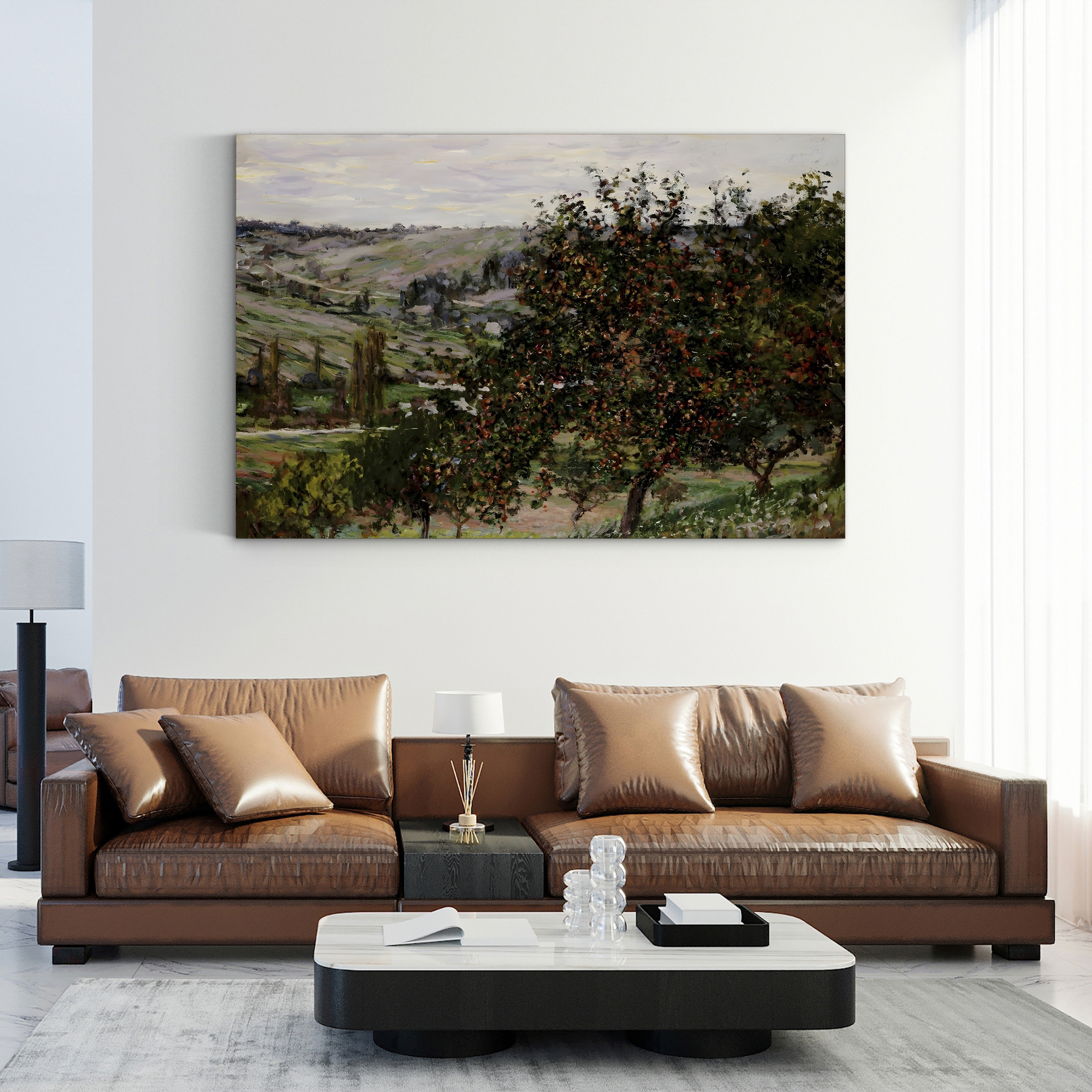 Apple Trees near Vétheuil – Claude Monet Wall Art | Impressionist Norman Landscape Canvas Print