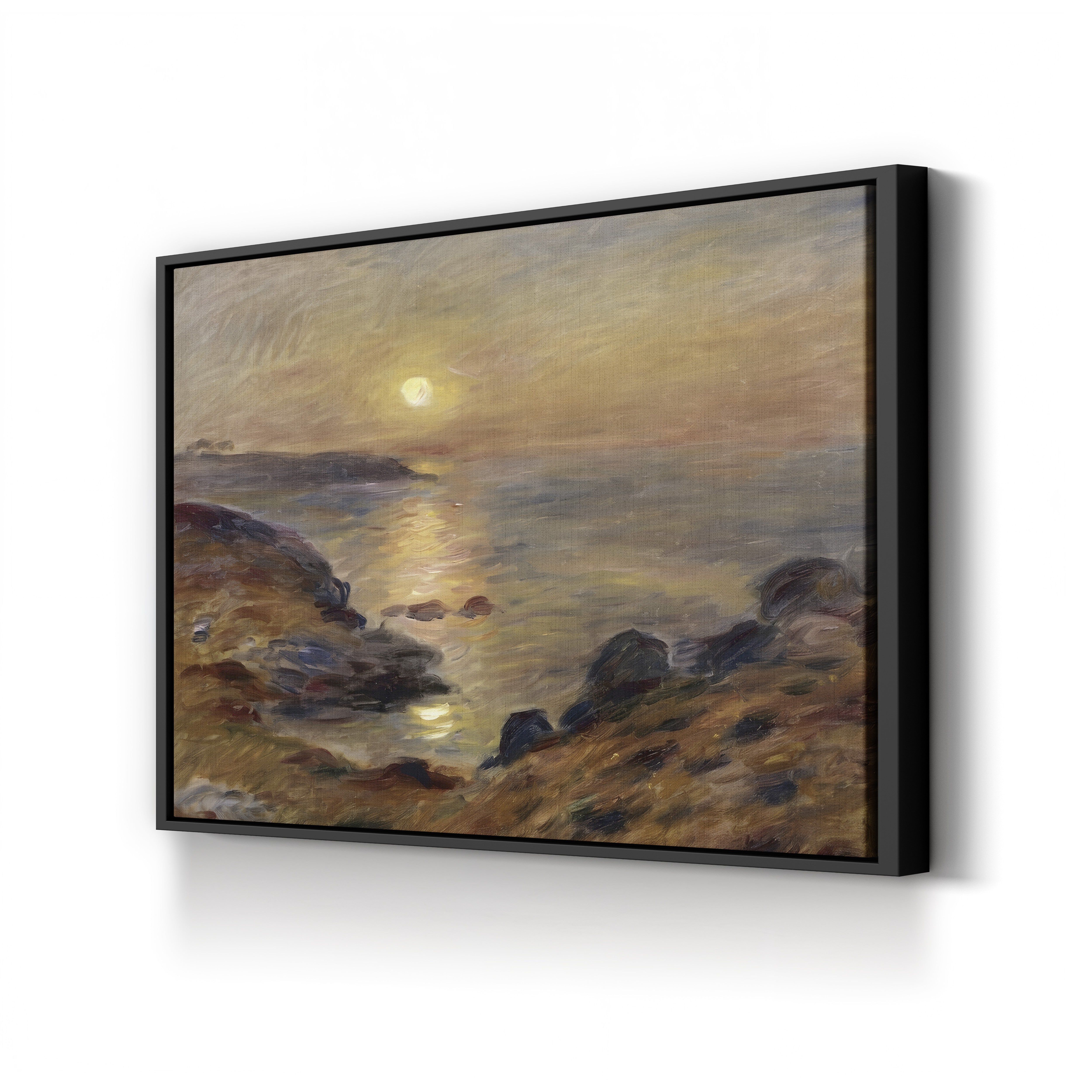 Setting Sun at Douarnenez, 1883 – Pierre-Auguste Renoir Wall Art | Impressionist Seascape Canvas Print