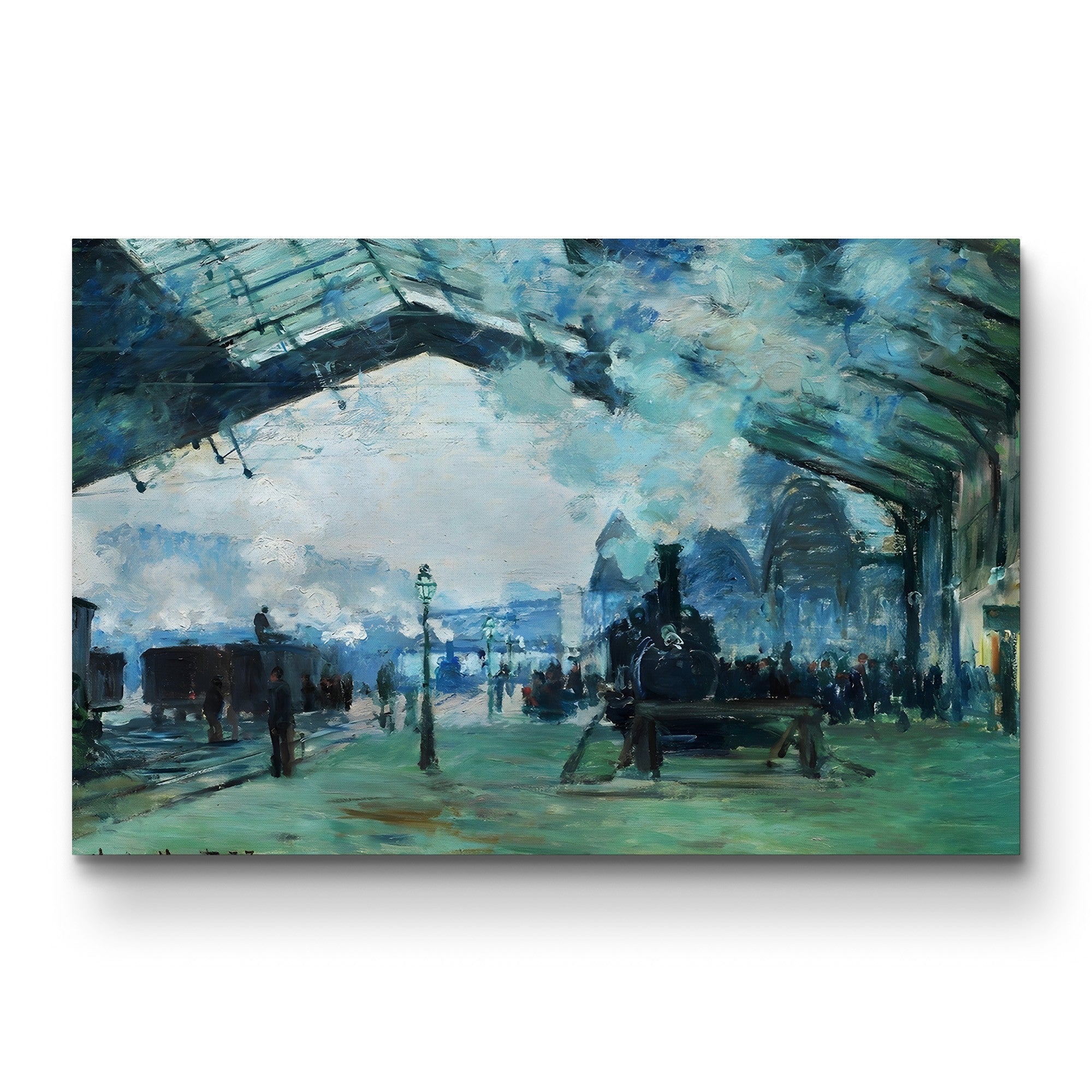 Arrival of the Normandy Train, Gare Saint-Lazare – Claude Monet Wall Art | Impressionist Railway Canvas Print