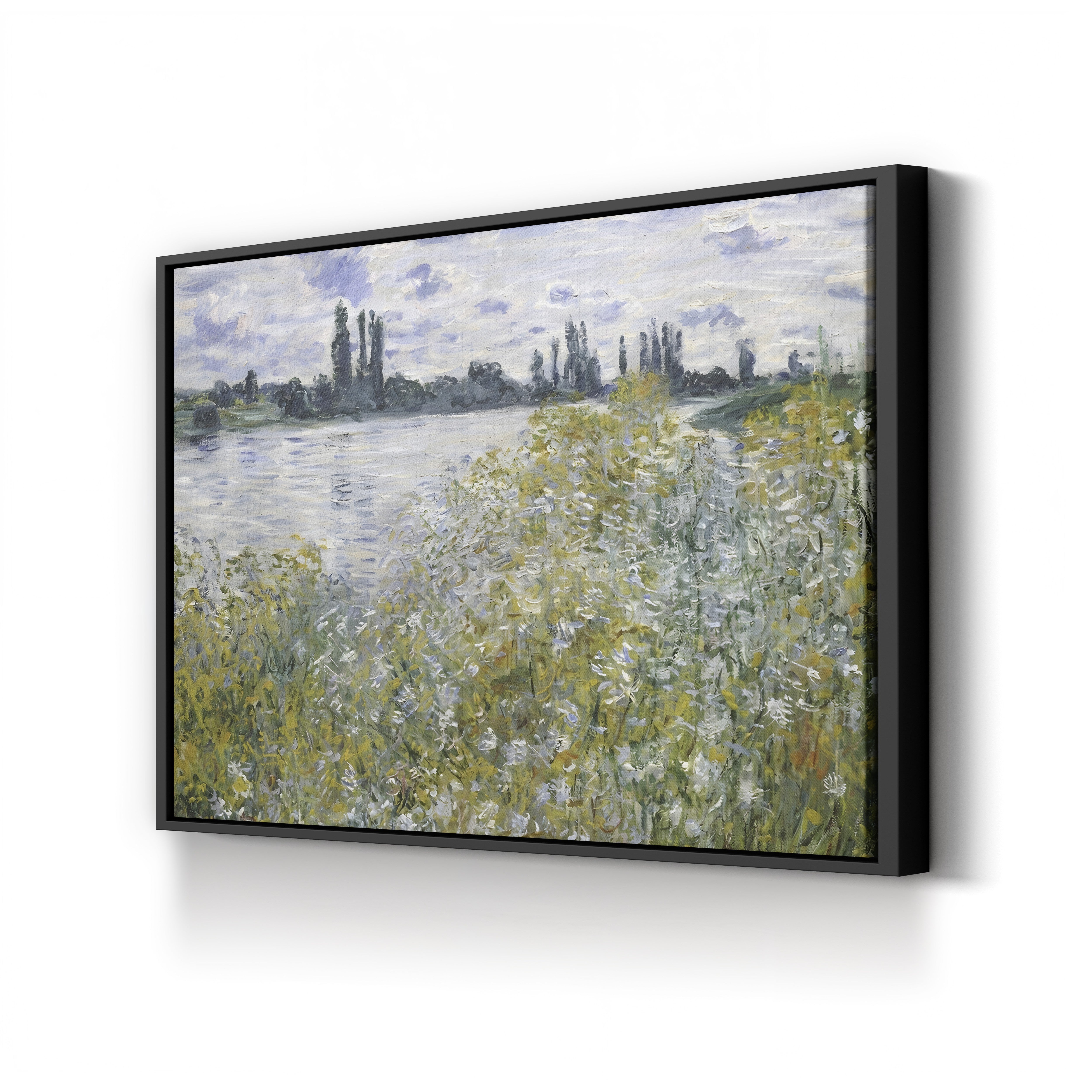 Island of Flowers near Vétheuil, 1880 – Claude Monet Wall Art | Impressionist River Landscape Canvas Print