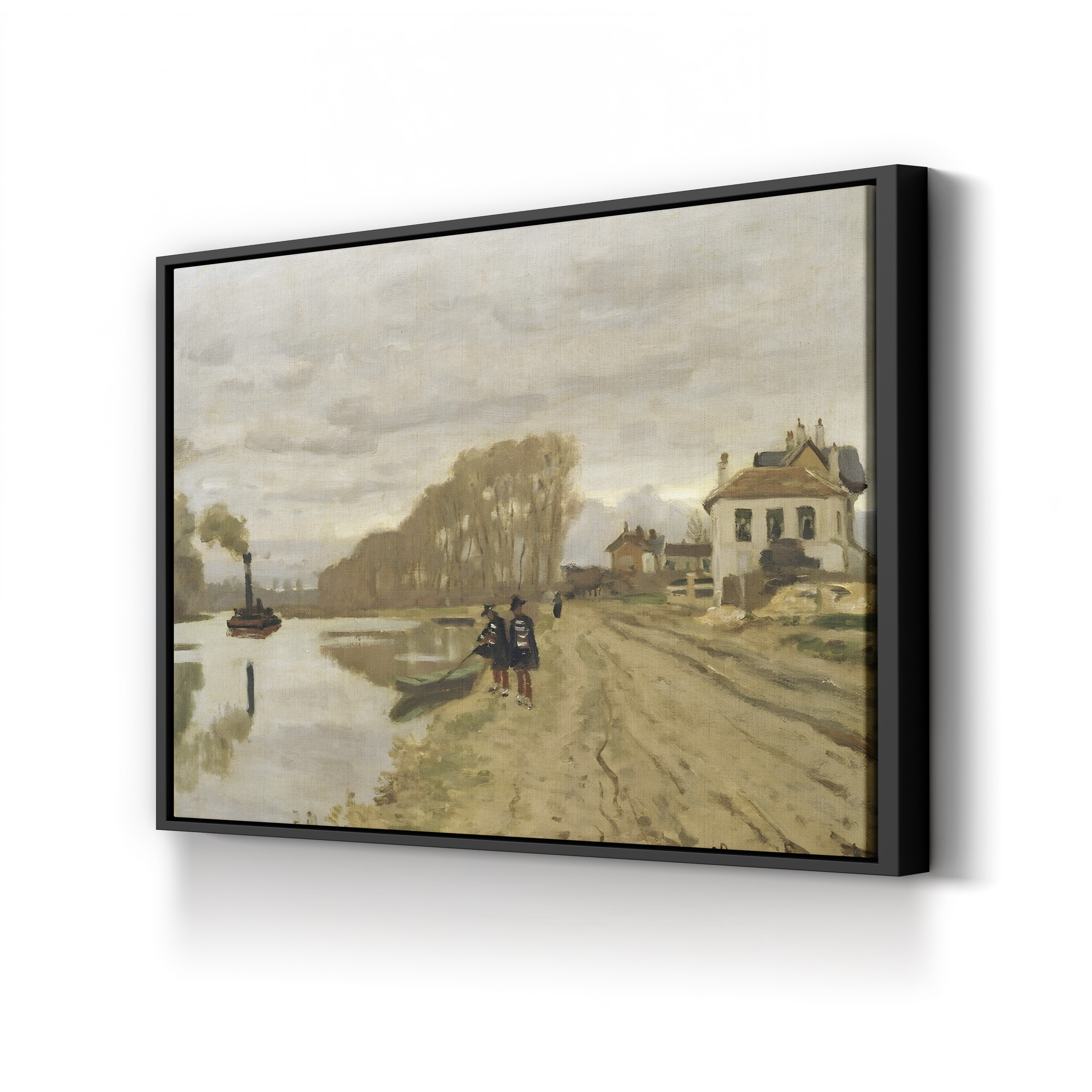 Infantrymen of the Flanant Guard on the Water – Claude Monet Wall Art | Impressionist Figure Landscape Canvas Print