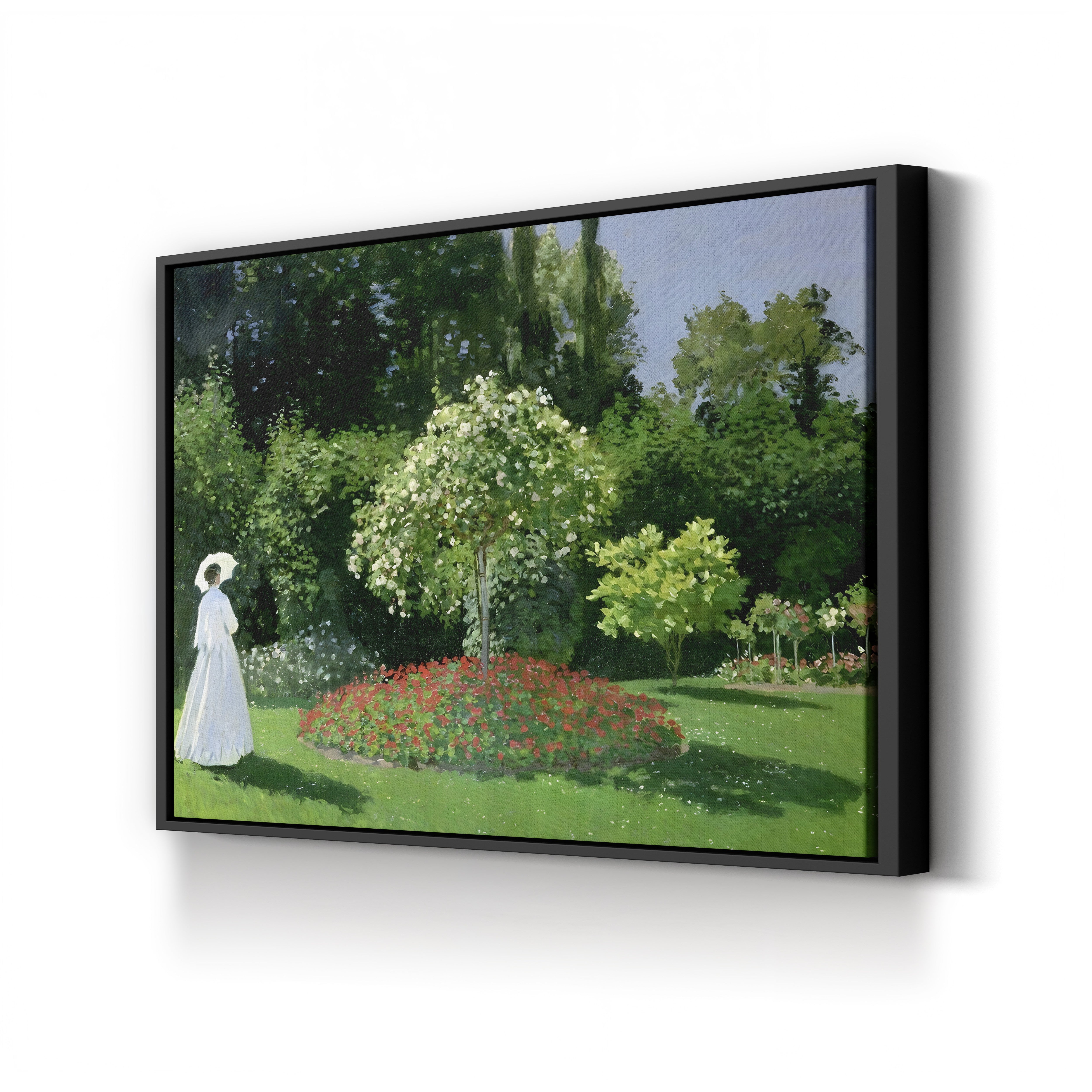 Jeanne-Marie Lecadre in the Garden, 1866 – Claude Monet Wall Art | Impressionist Garden Figure Canvas Print