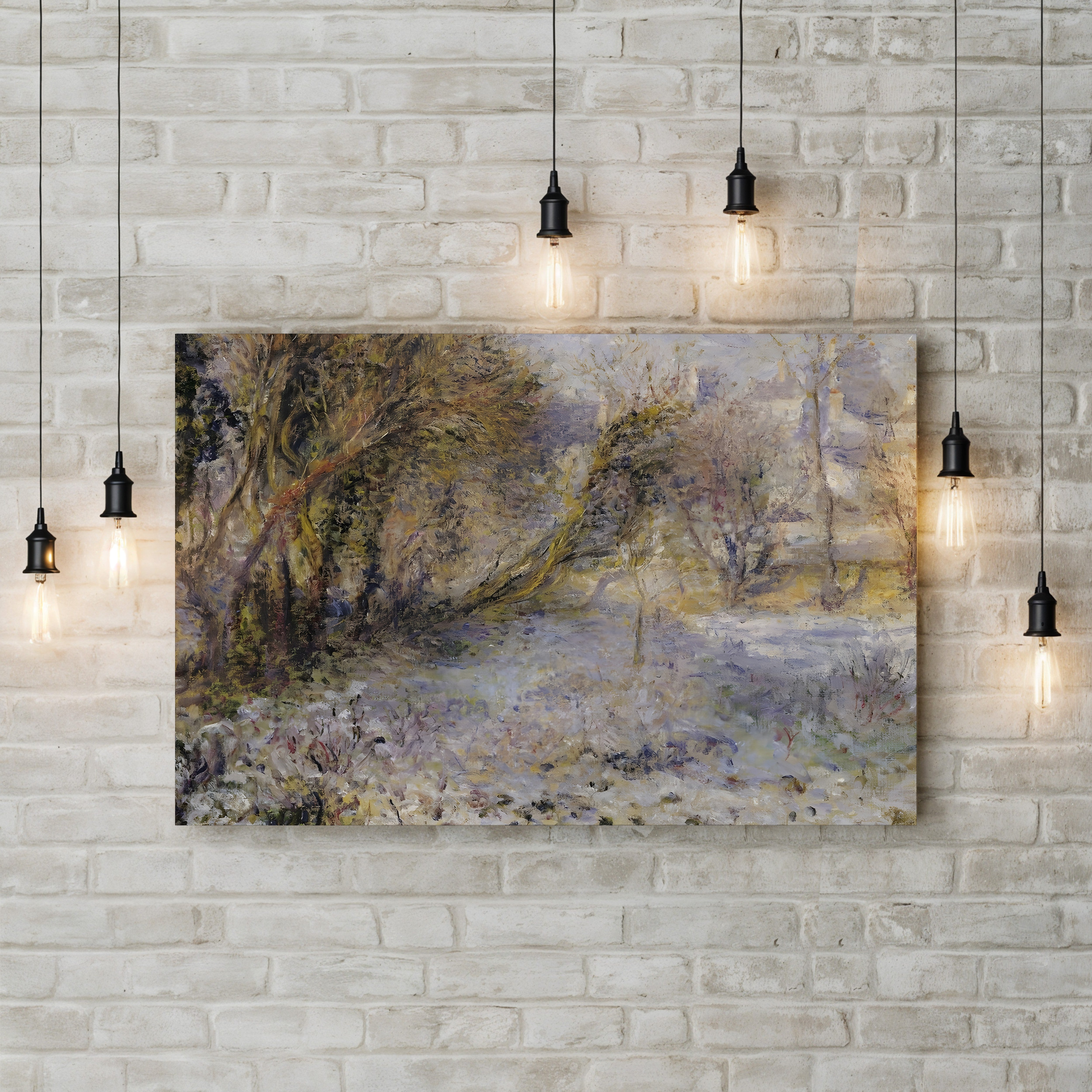 Snowy Landscape – Renoir Wall Art | Impressionist Winter Canvas Print