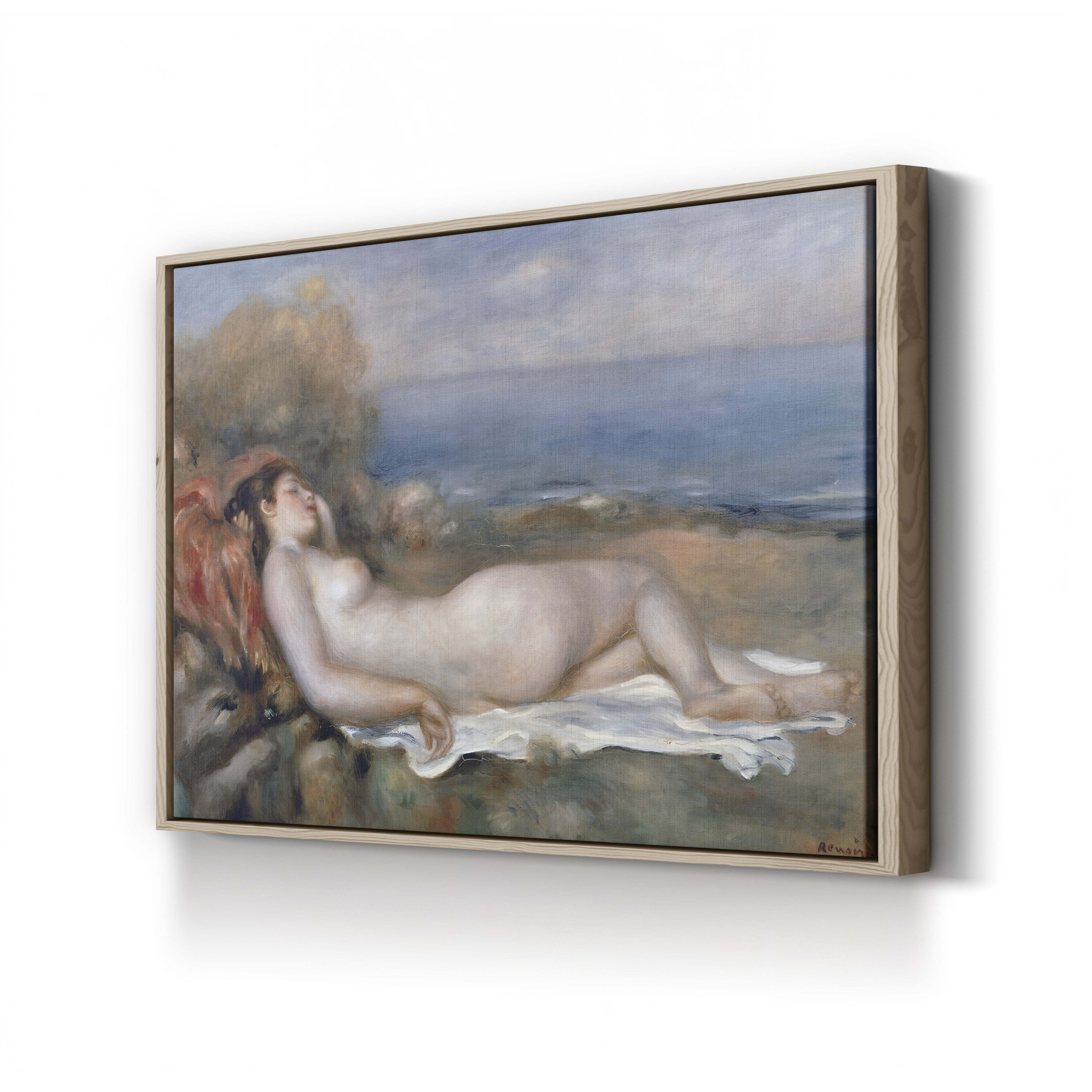 The Nude in the Grass – Pierre-Auguste Renoir Wall Art | Impressionist Bather Canvas Print
