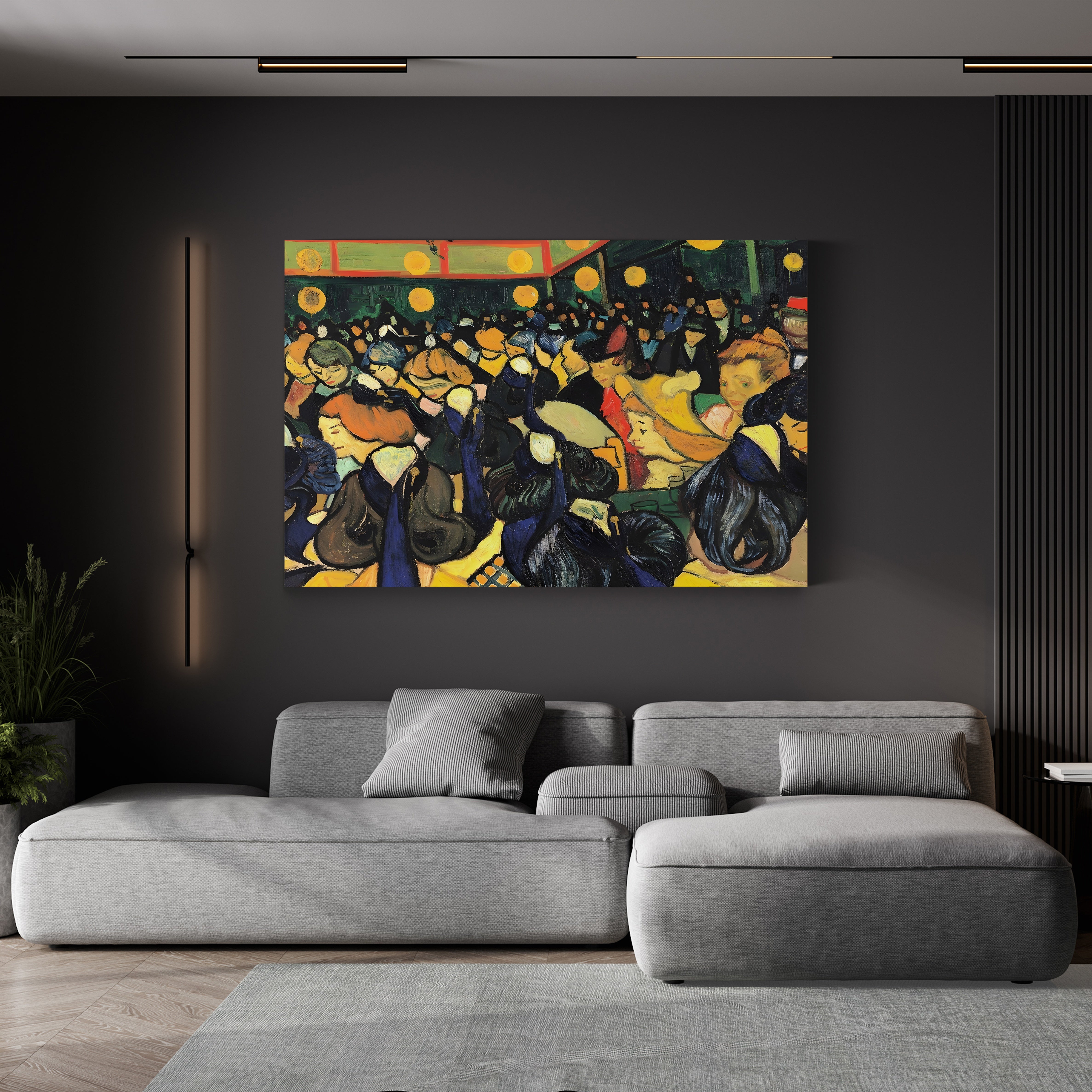 Dance Hall in Arles, 1888 (Musée d'Orsay) – Vincent van Gogh Wall Art | Post-Impressionist Interior Canvas Print