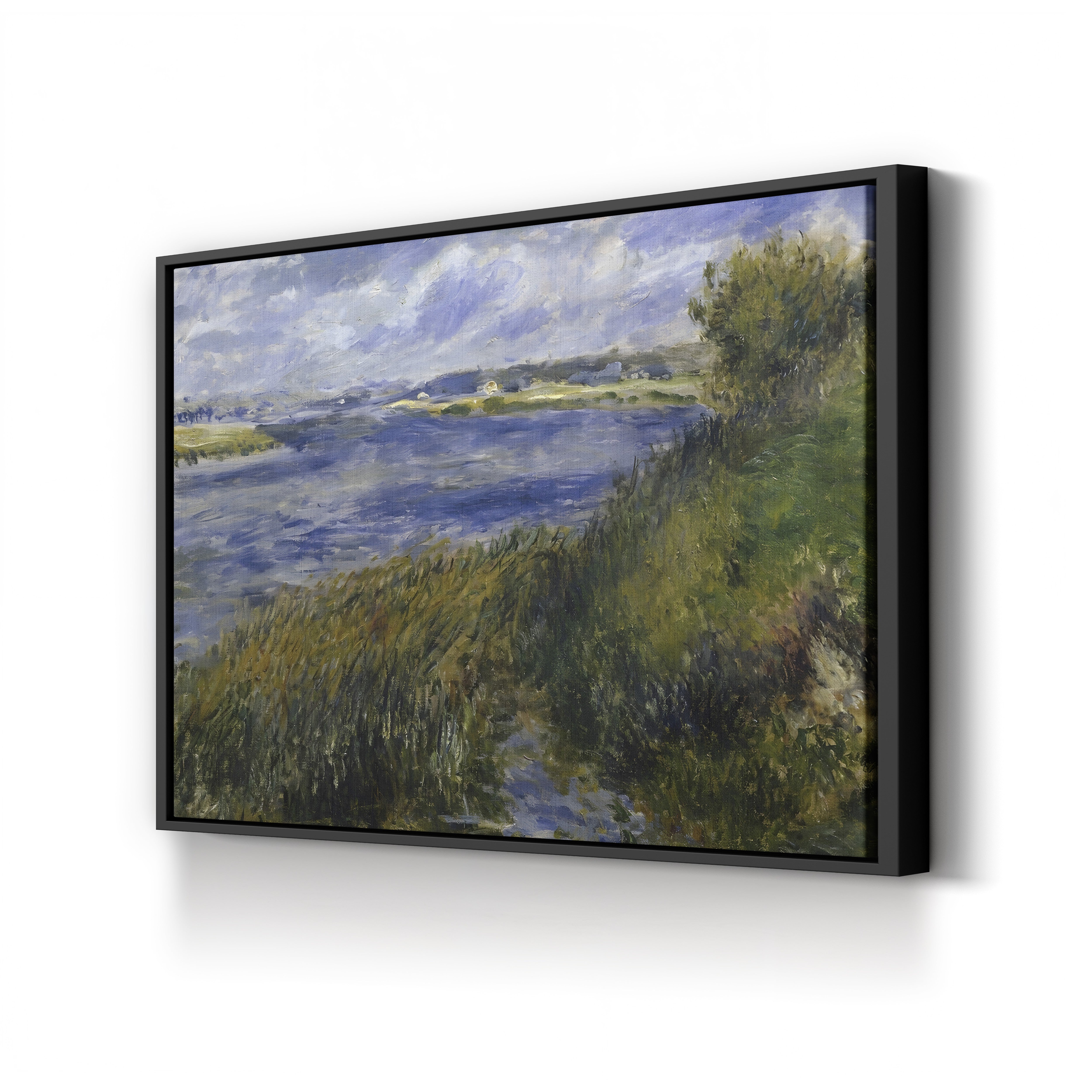 The Banks of the Seine, Champrosay – Pierre-Auguste Renoir Wall Art | Impressionist River Canvas Print