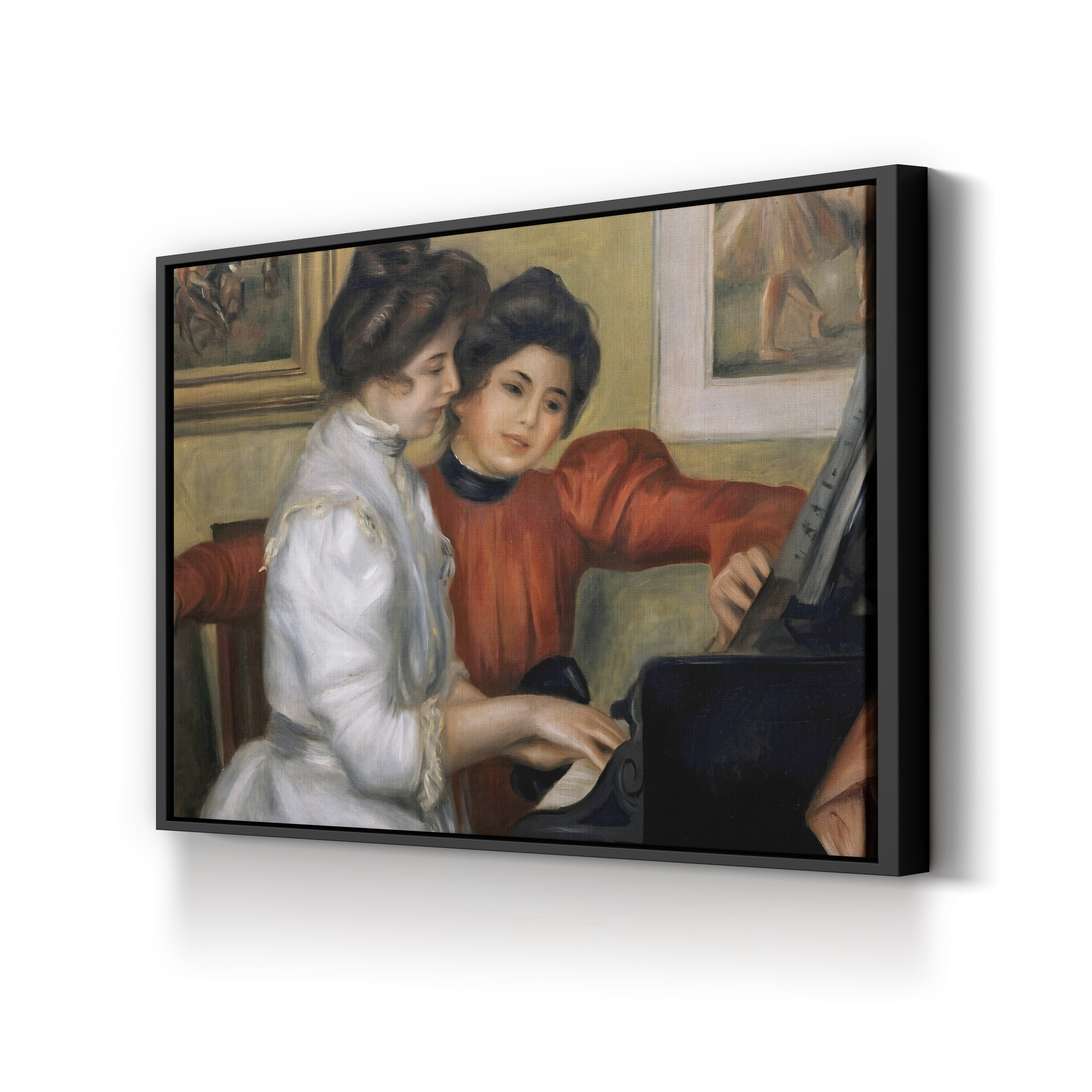 Yvonne and Christine Lerolle at the Piano, c.1897 – Pierre-Auguste Renoir Wall Art | Impressionist Interior Canvas Print