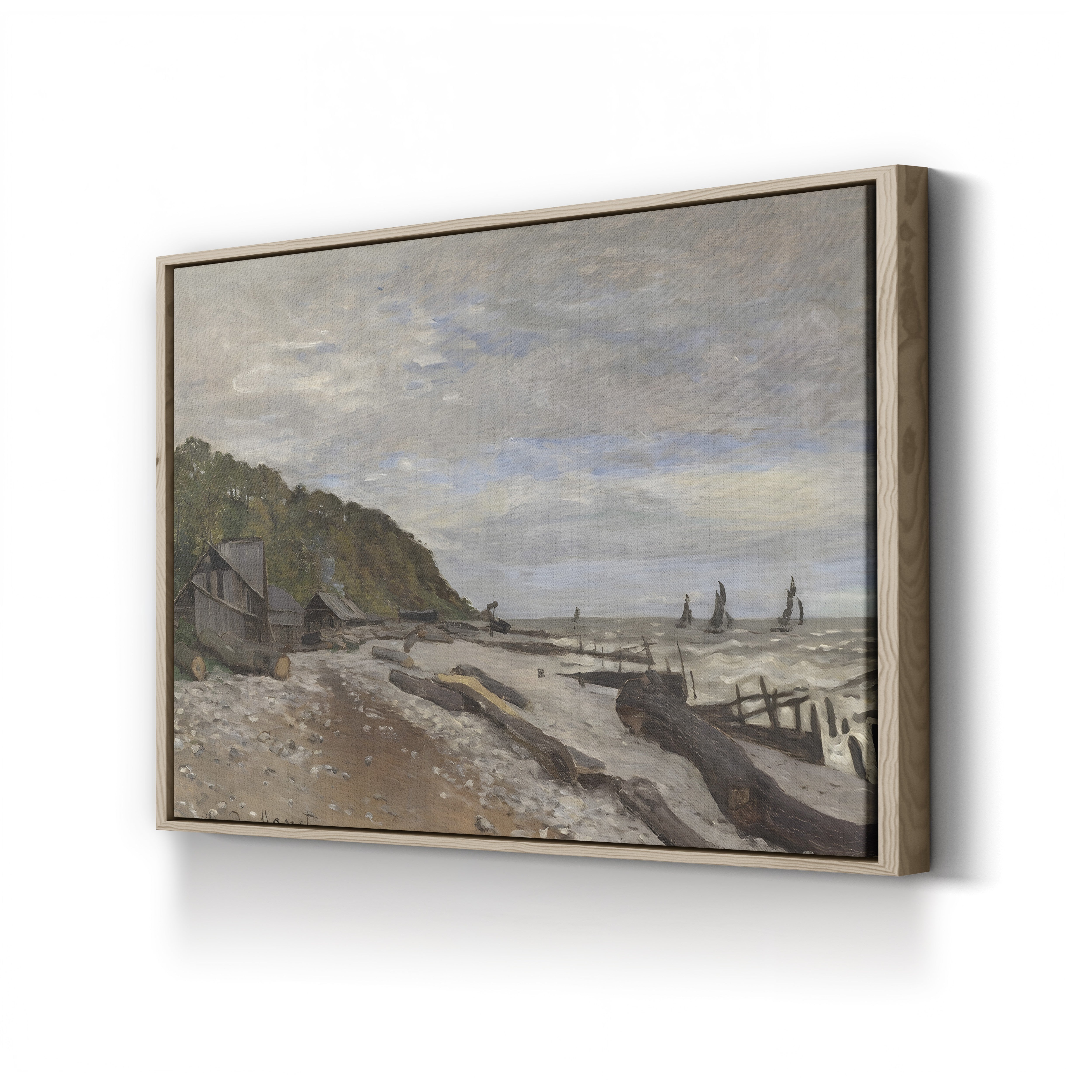 Boatyard near Honfleur (Le Chantier de Petits Navires), 1864 – Claude Monet Wall Art | Early Impressionist Norman Port Canvas Print