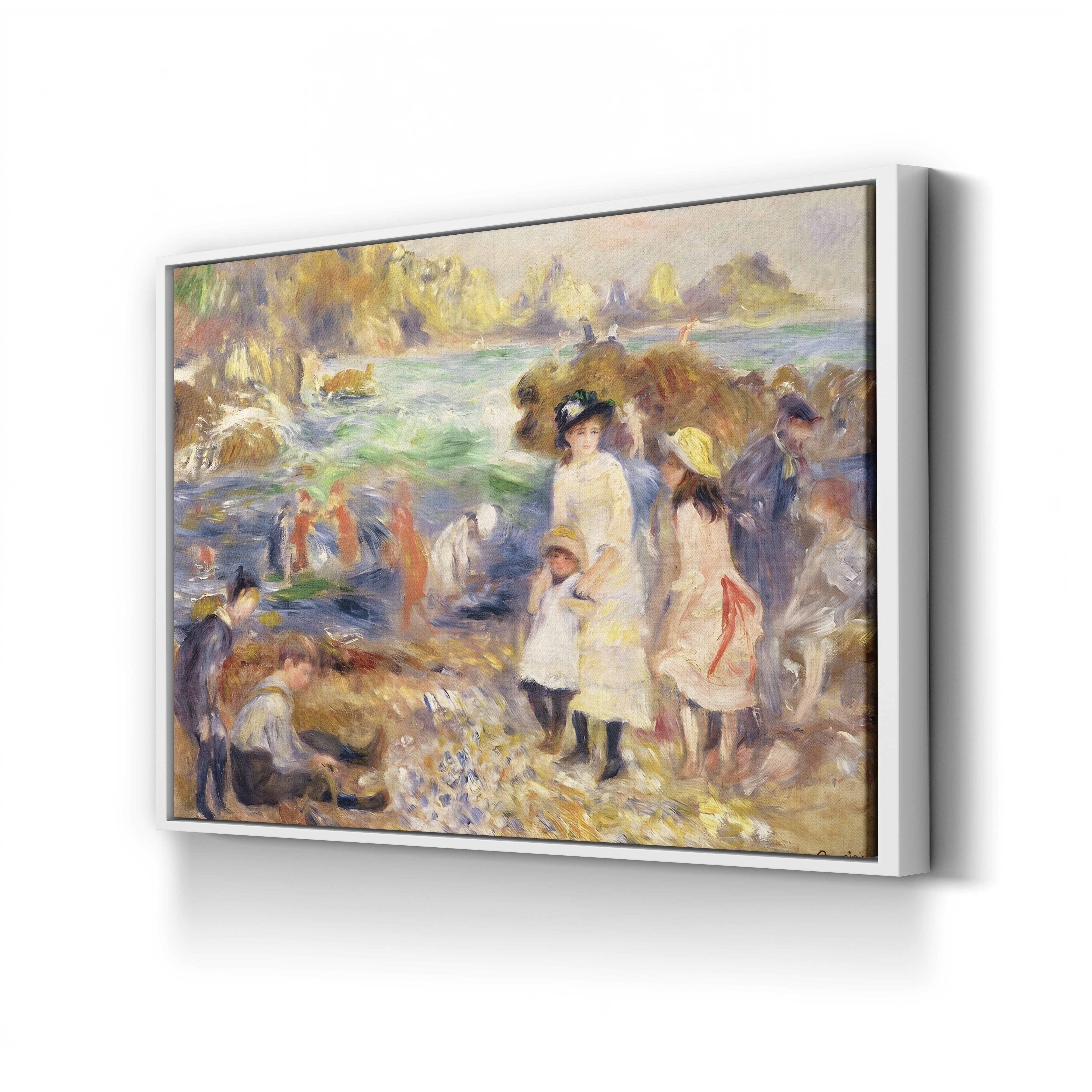 Beach Scene, Guernsey (Enfants au Bord de la Mer à Guernesey), 1883 – Pierre-Auguste Renoir Wall Art | Impressionist Coastal Canvas Print